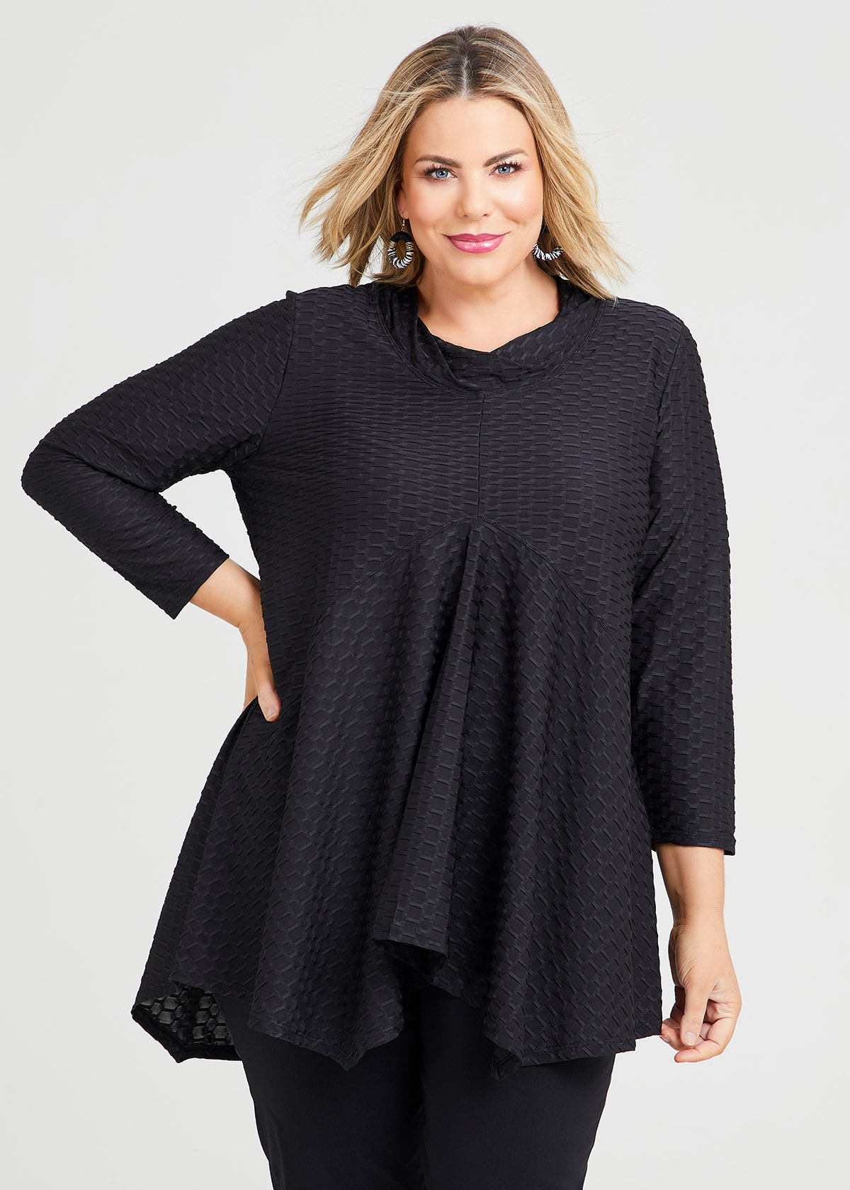 Shop Plus Size Farrah Cosy Snug Top in Black | Taking Shape AU