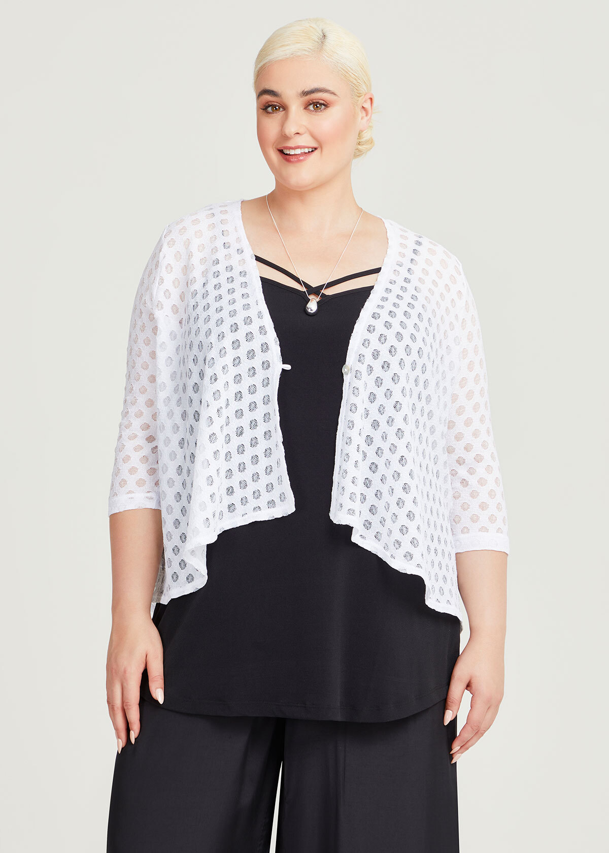 Plus size clearance white shrug cardigan