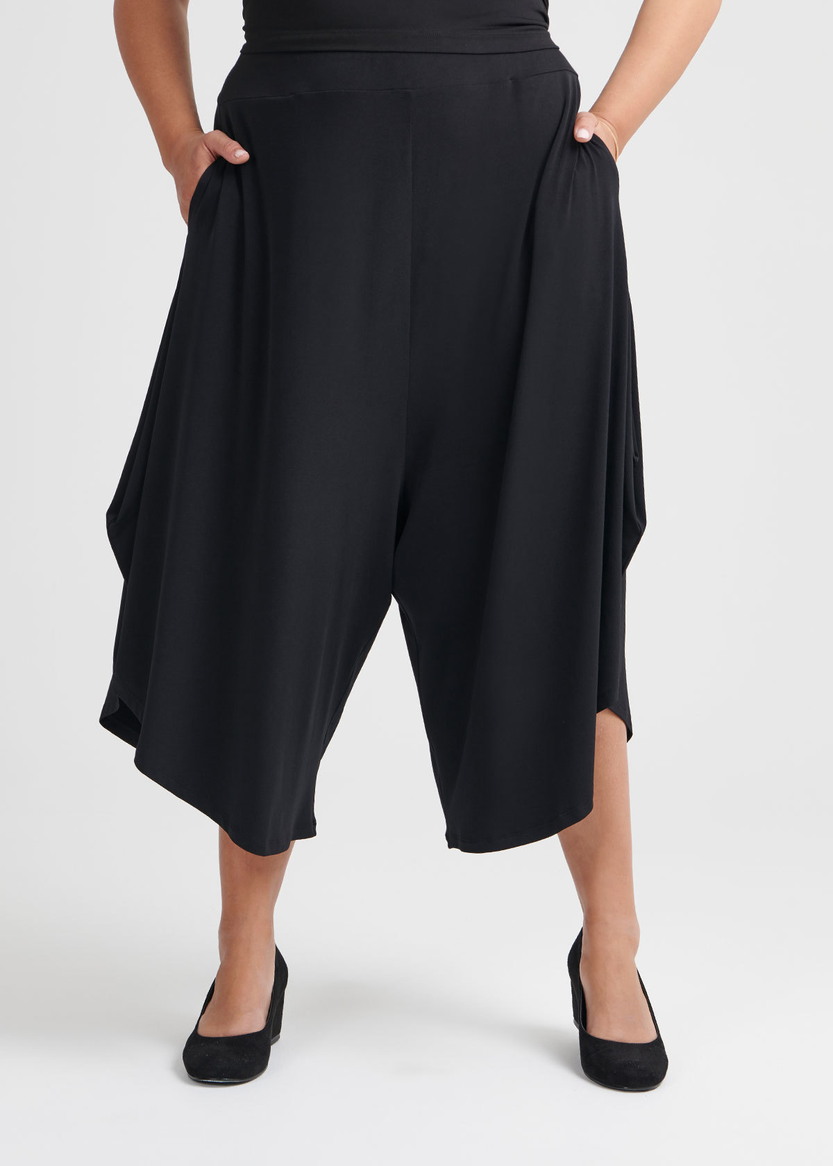 Shop Plus Size Essential Drape Pant in Black Taking Shape AU