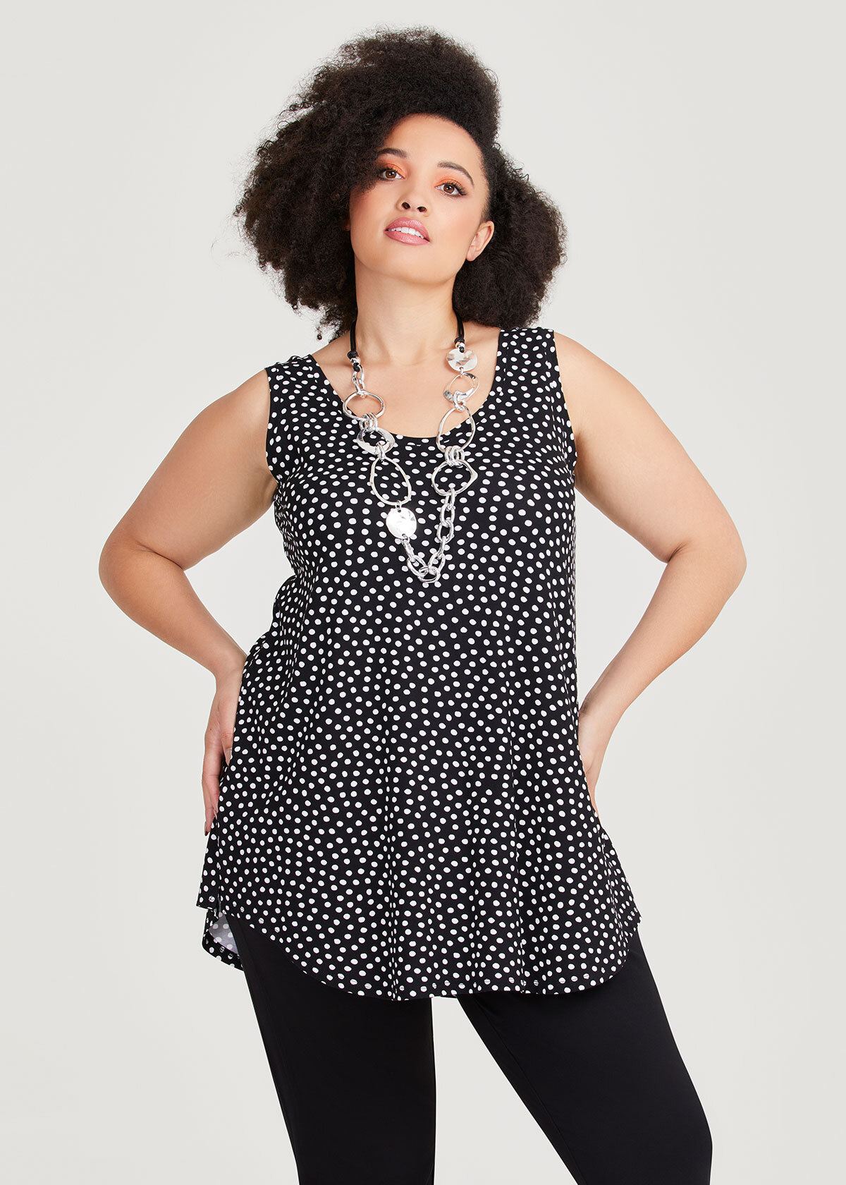 Shop Plus Size Kal Natural Tank in Black | Sizes 12-30 | Taking Shape NZ