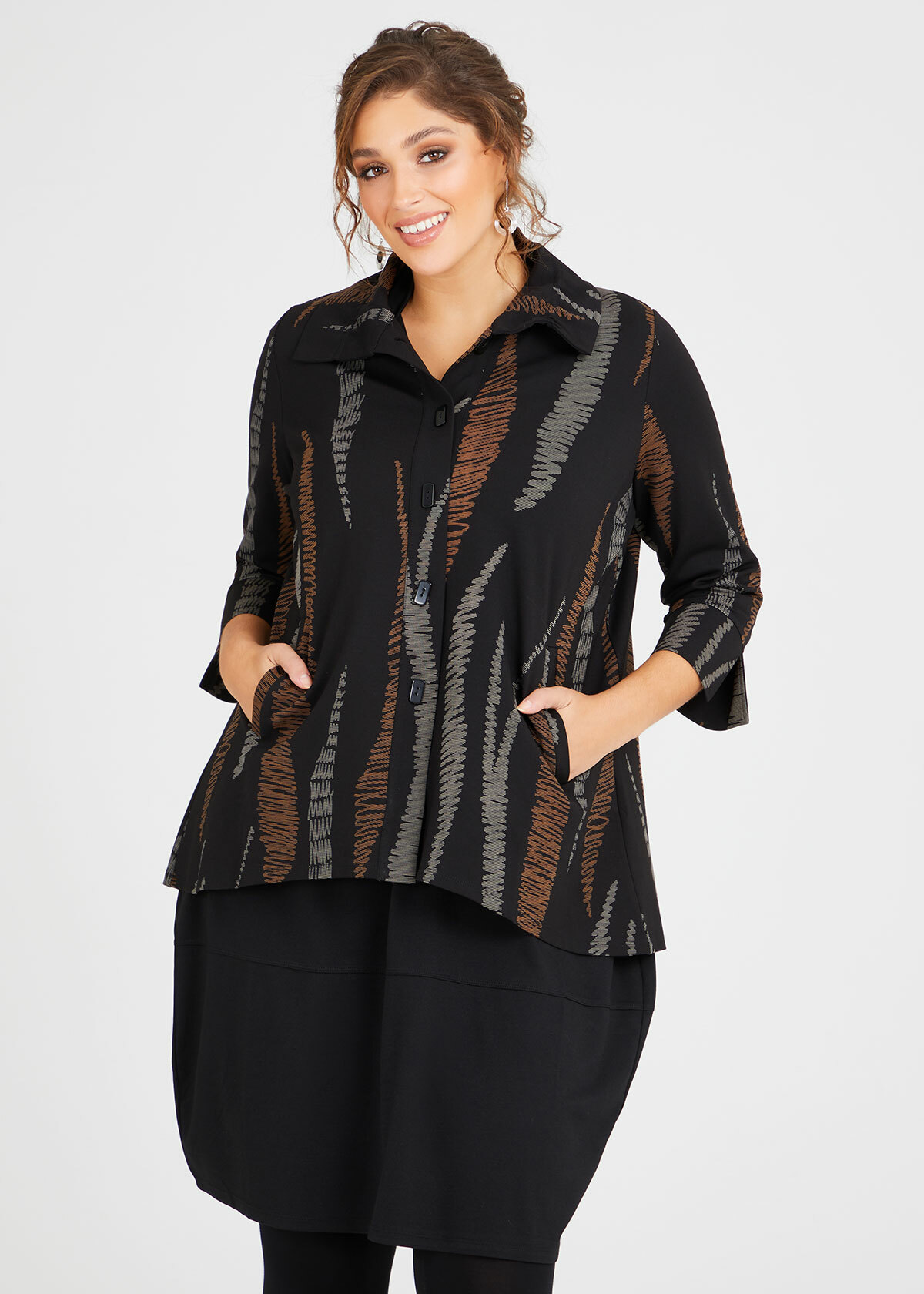 Shop Plus Size Sarafina Ponte Jacket in Print | Taking Shape AU