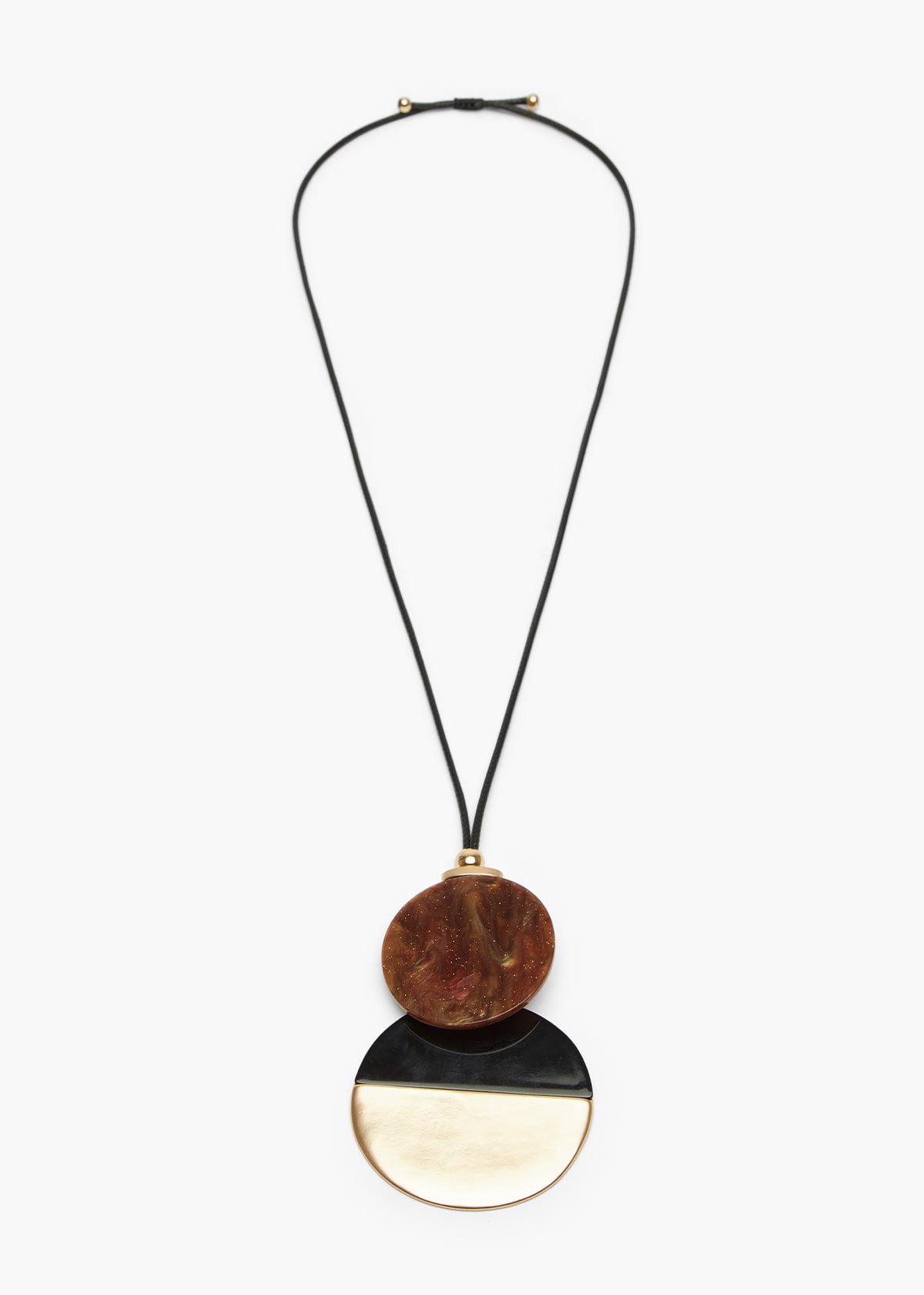 Resin Circle Pendant Necklace
