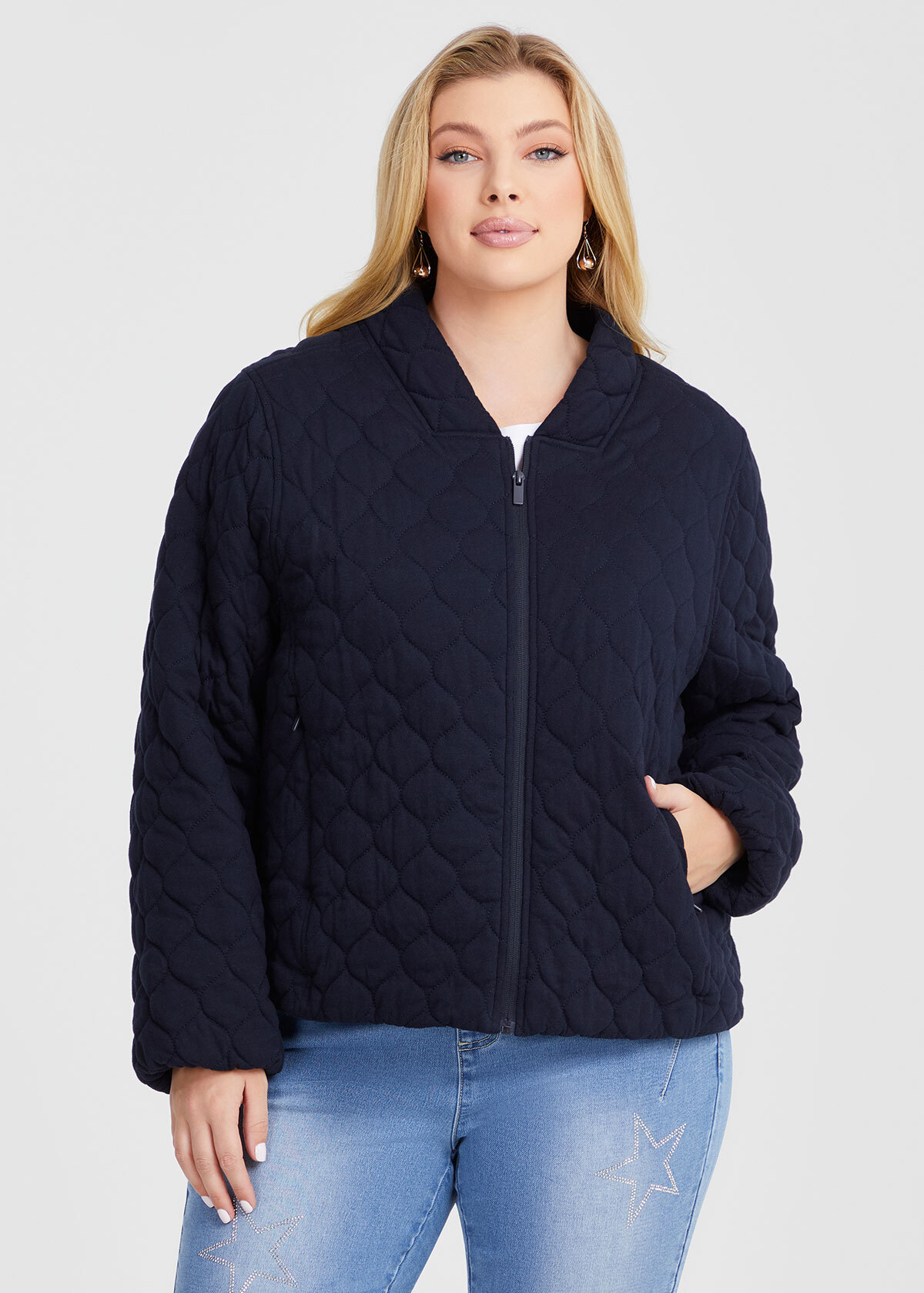 Quilted Print Loose Thick Cotton Coats main image 1