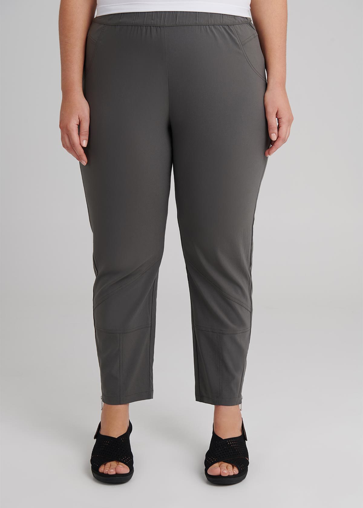 Ankle Zip Pant in Grey in sizes 12 to 30 | Taking Shape NZ