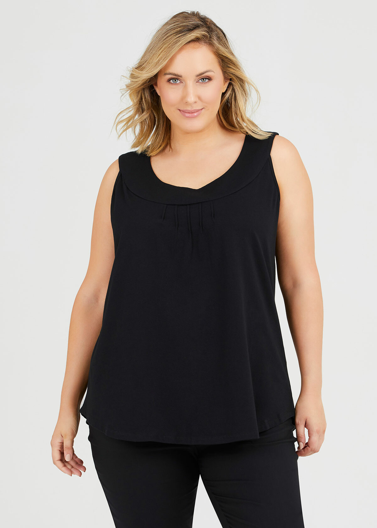 Shop Plus Size Organic Cotton Element Tank in Black | Taking Shape AU