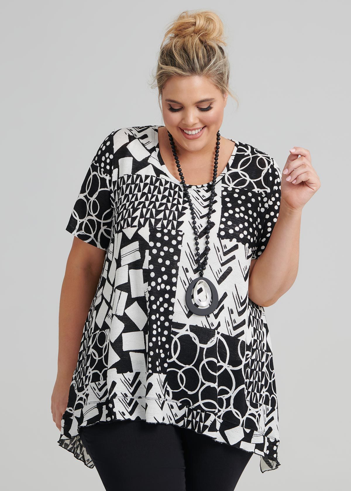 Shop Plus Size Geo Pattern Top in Print | Taking Shape AU