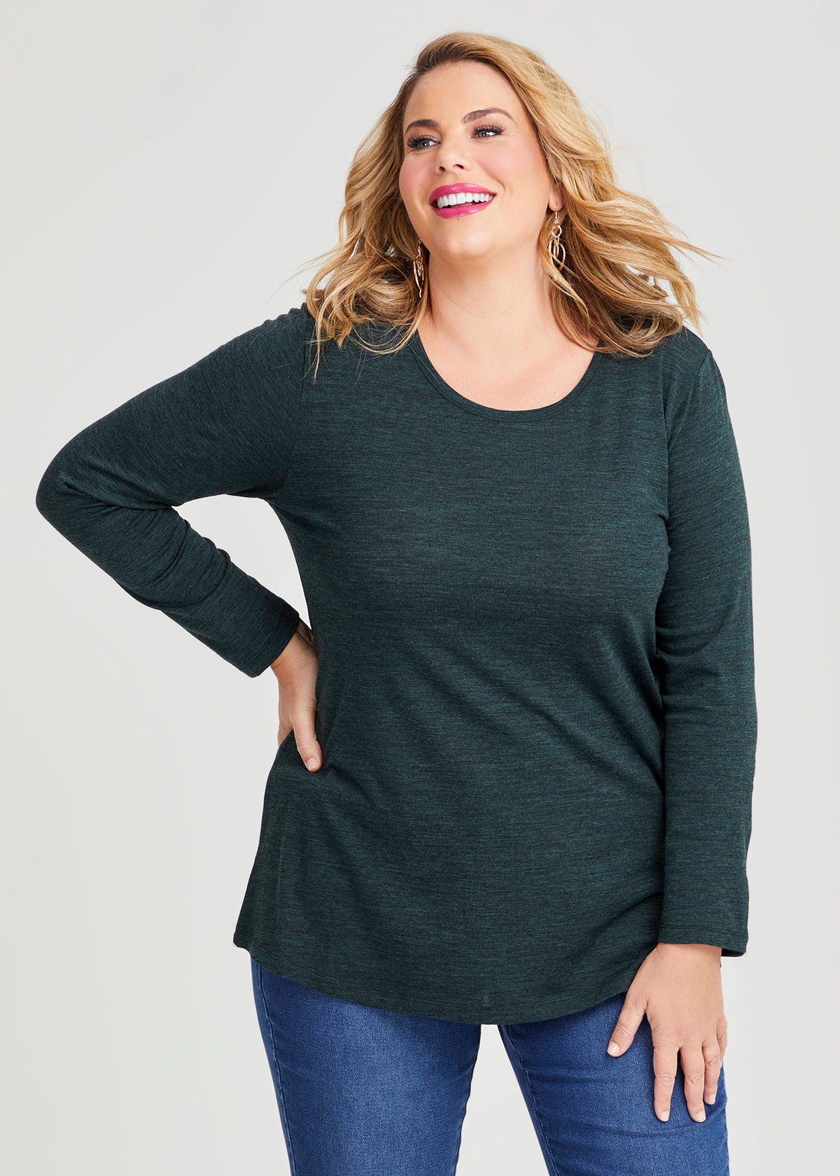 Shop Plus Size Wool Bamboo Top in Green | Taking Shape AU