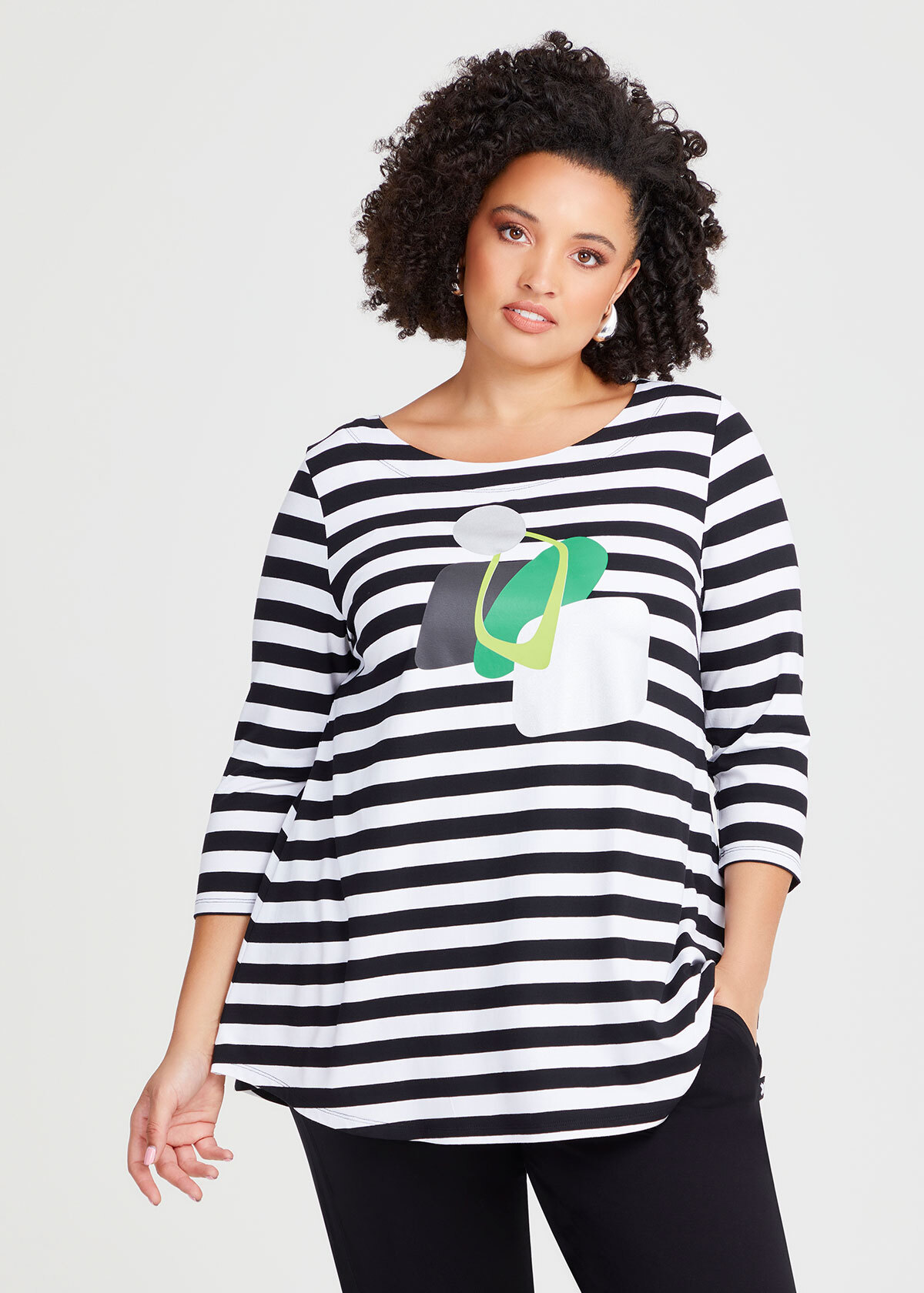Shop Plus Size Natural Gemma Top in Multi | Taking Shape AU