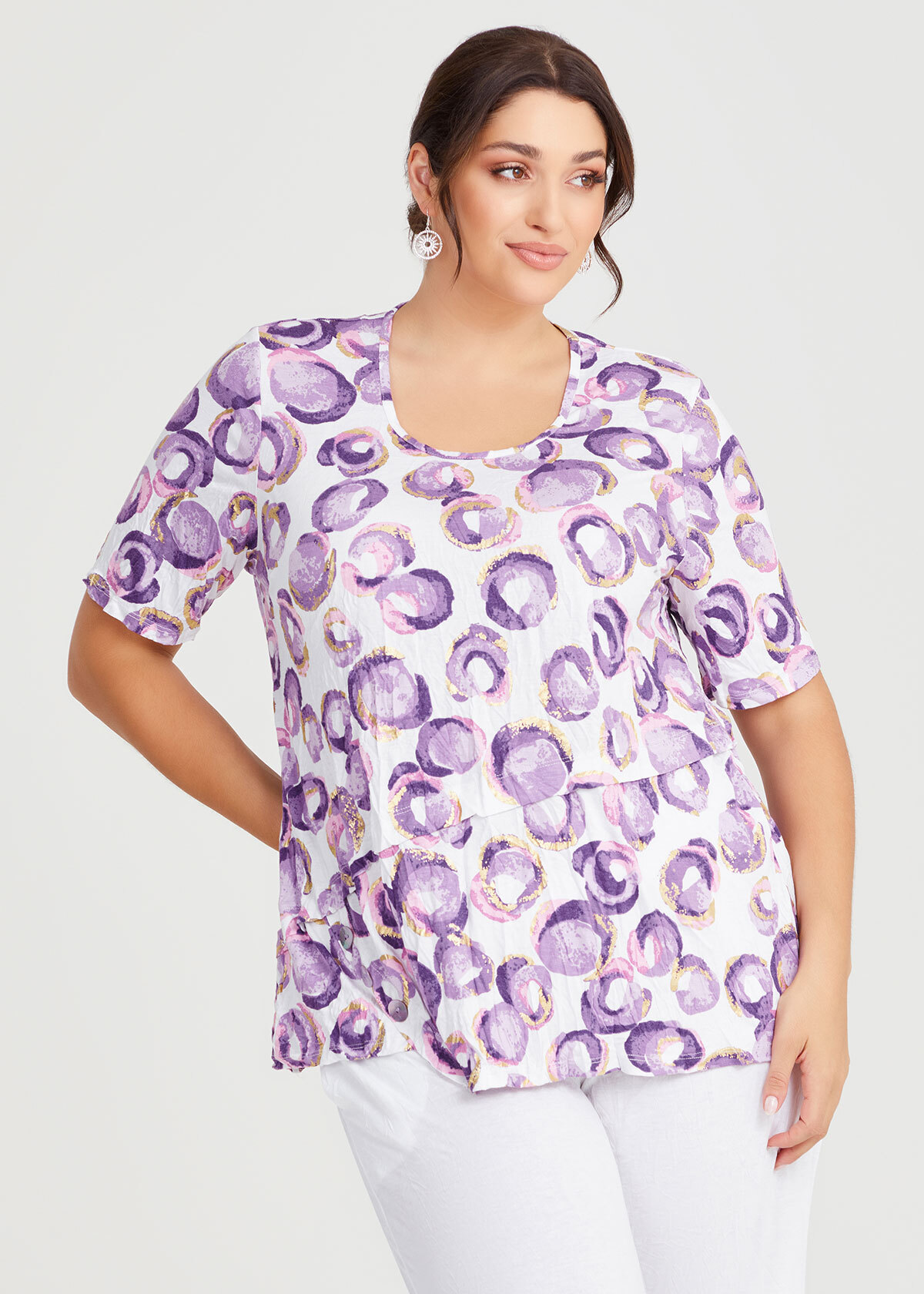Shop Plus Size Spot Bamboo & Foil Crush Top in Multi | Taking Shape NZ