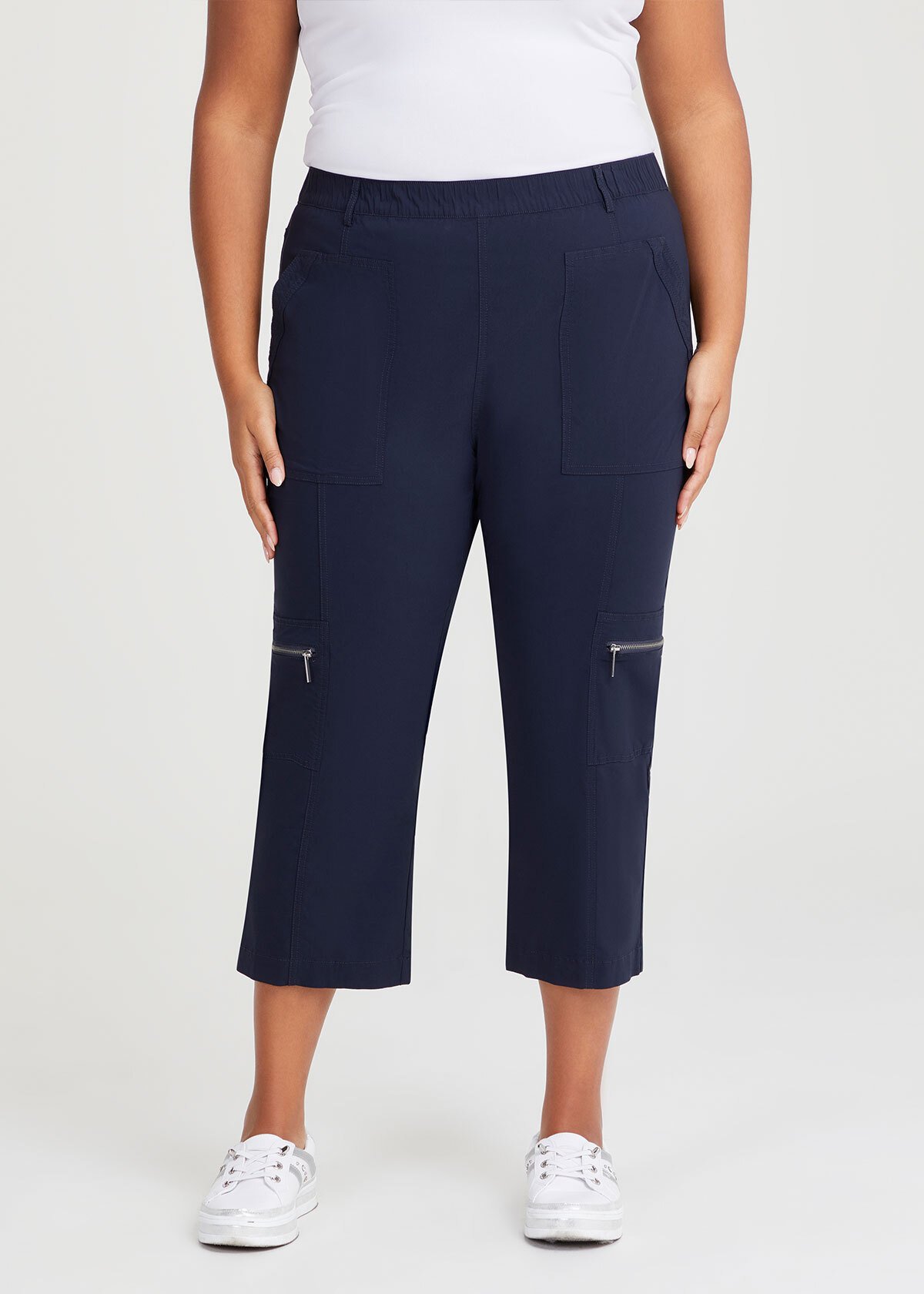 Shop Plus Size Castaway Cargo 3/4 Pocket Pant in Blue | Taking Shape AU