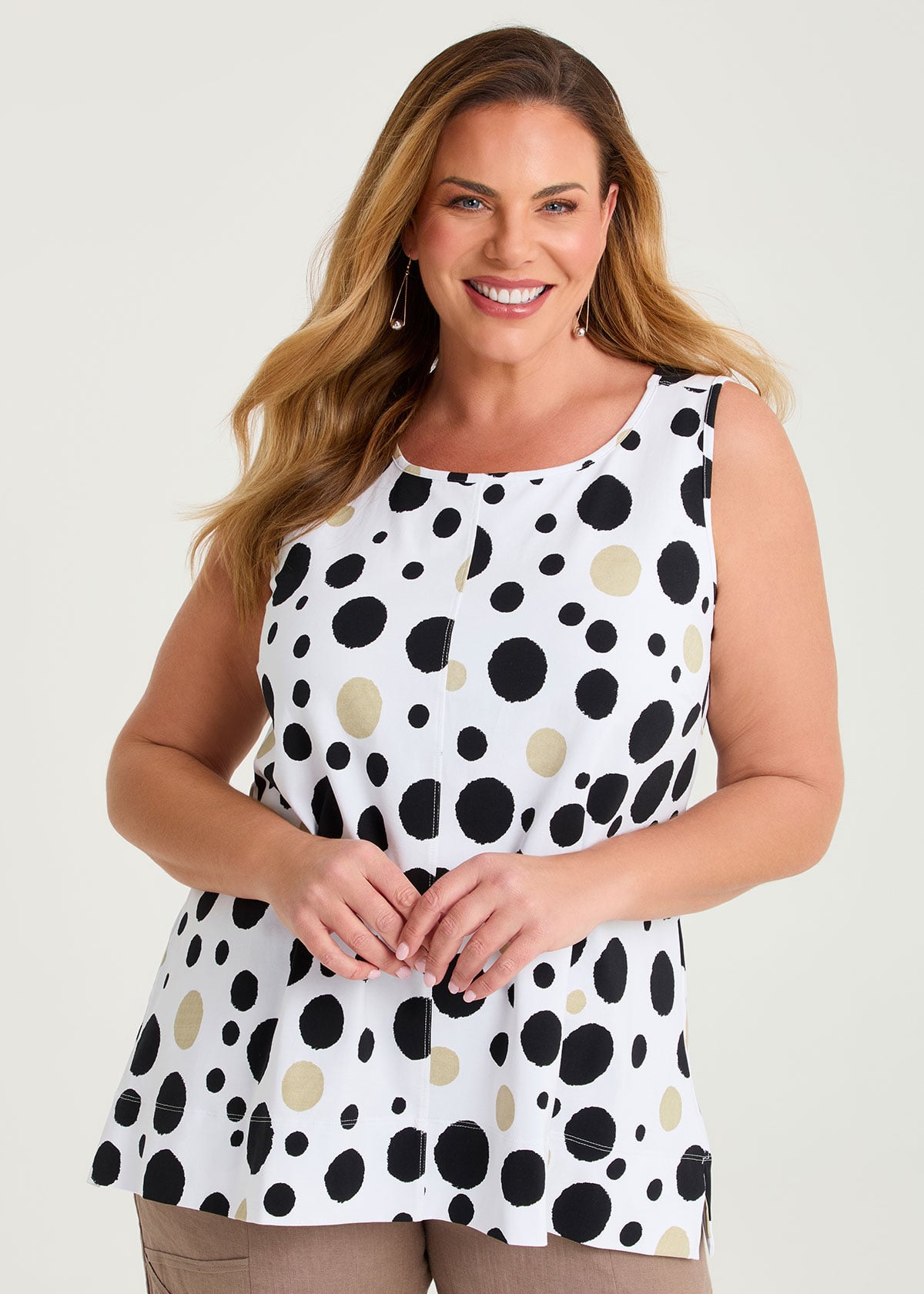 Taking Shape Cotton Spot Swing Tank Size 22 in Print - Plus Size Women's
