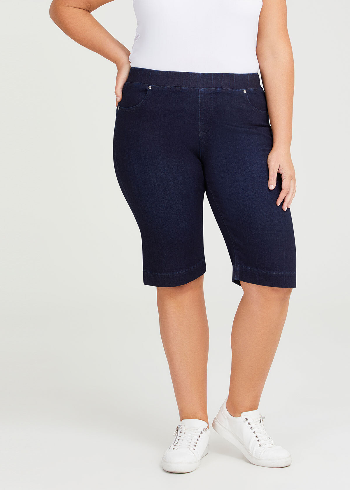 Shop Plus Size Organic Pull On Short in Blue | Taking Shape AU