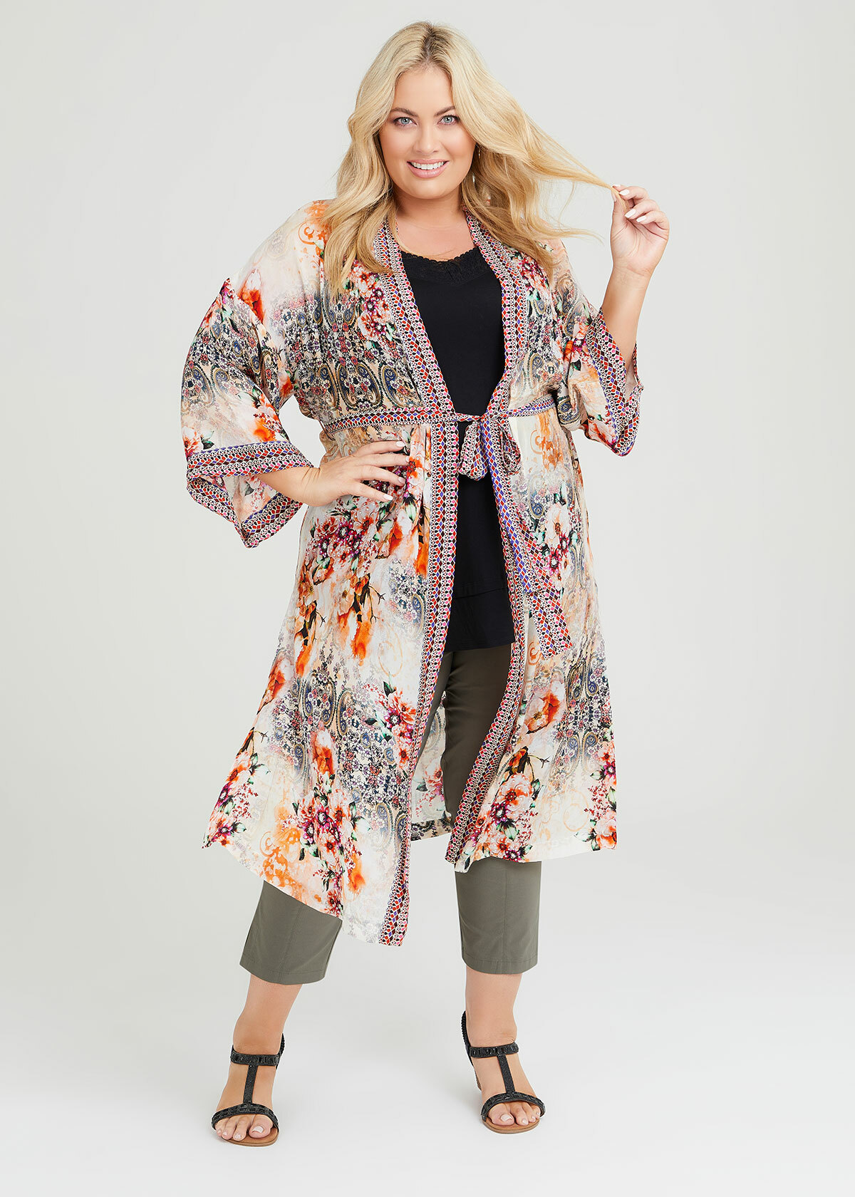 Shop Natural Coachella Kimono in Multi in sizes 12 to 30 | Taking Shape AU