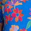 Andrea Crushed Top, cobalt print, swatch