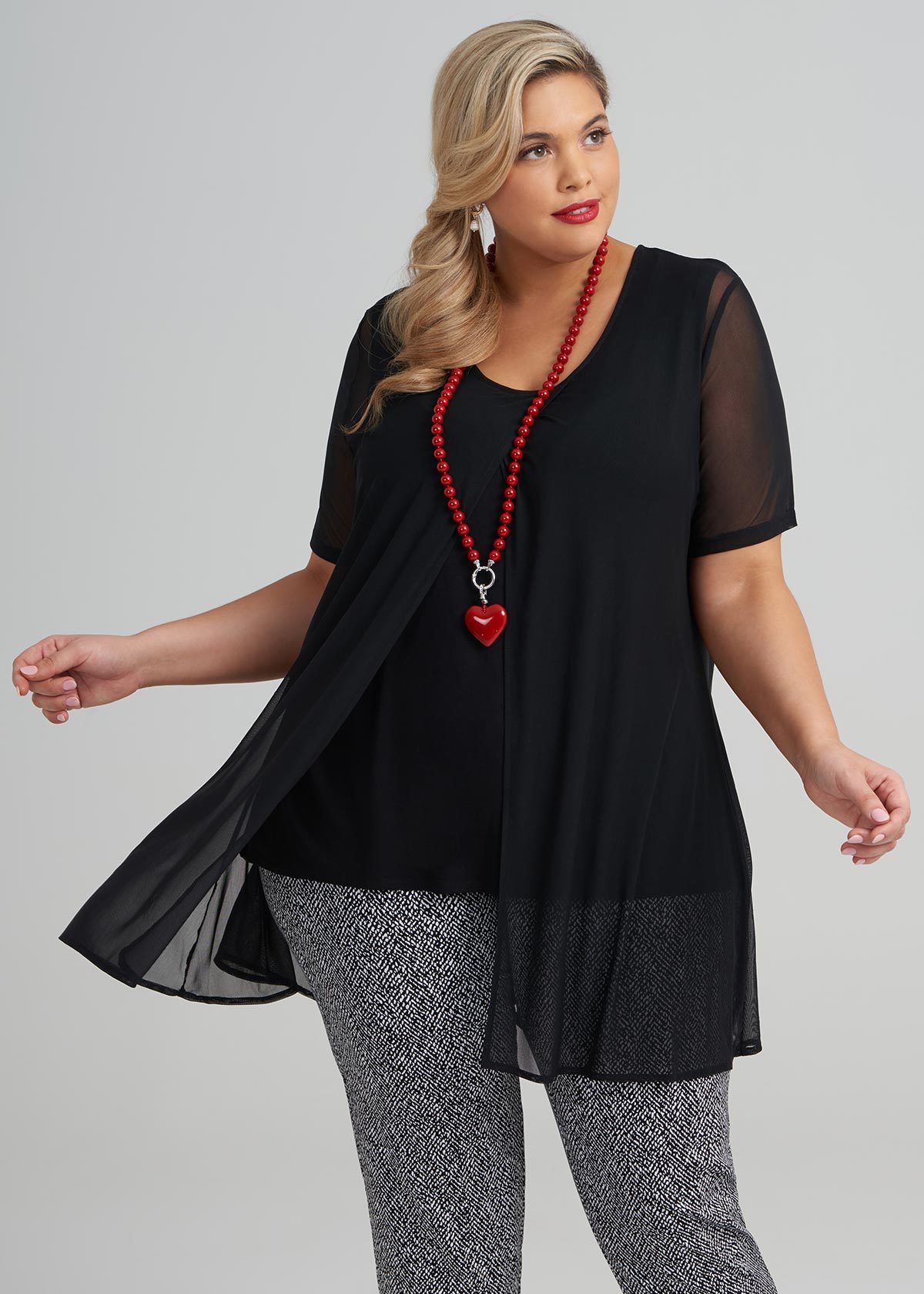 Shop Plus Size Gauzy Days Top in Black | Sizes 12-30 | Taking Shape AU