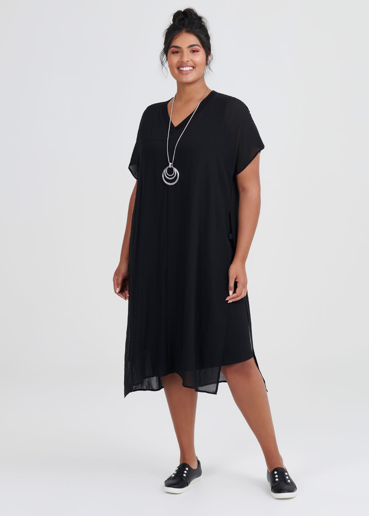 Shop Plus Size Dreamy Days Sheer Tunic in Black | Sizes 12-30 | Taking ...