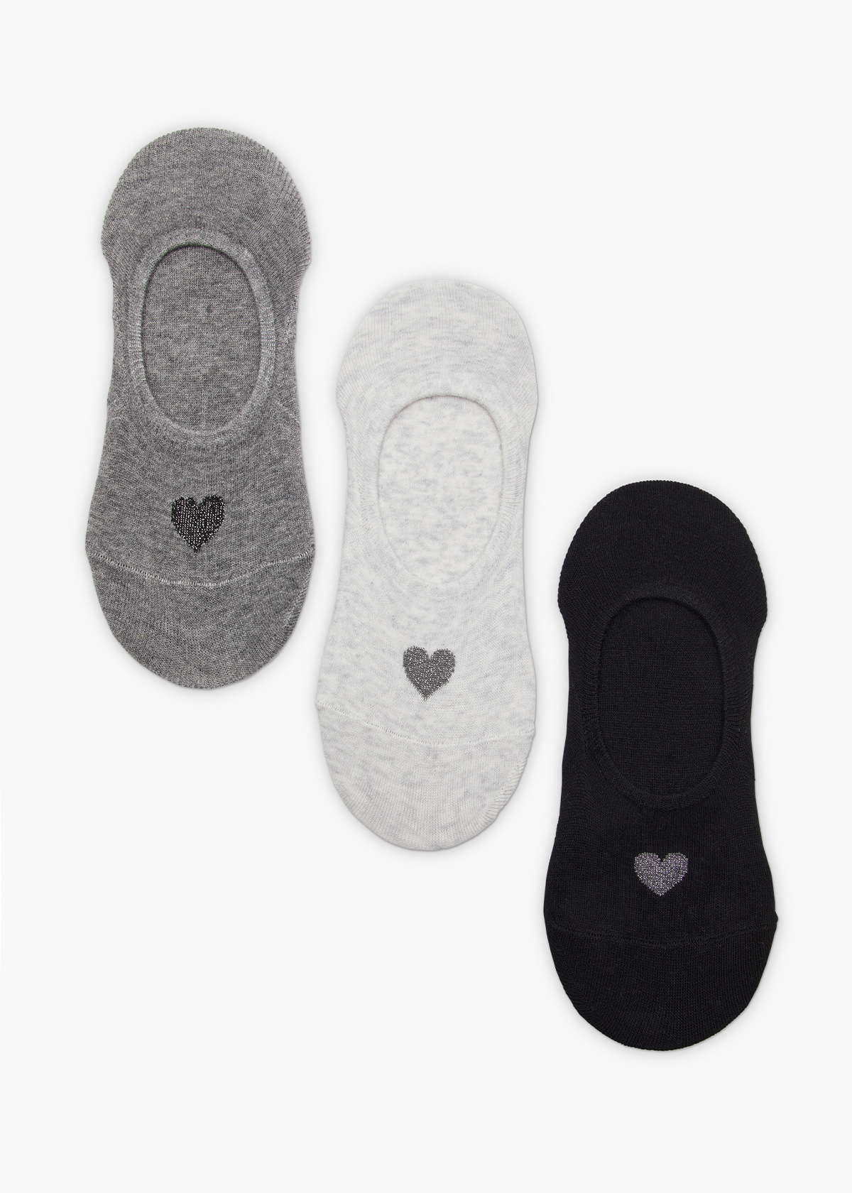 Taking Shape 3 Pack No Show Bamboo Love Socks Size 9-11 in Multi - Plus Size Women's