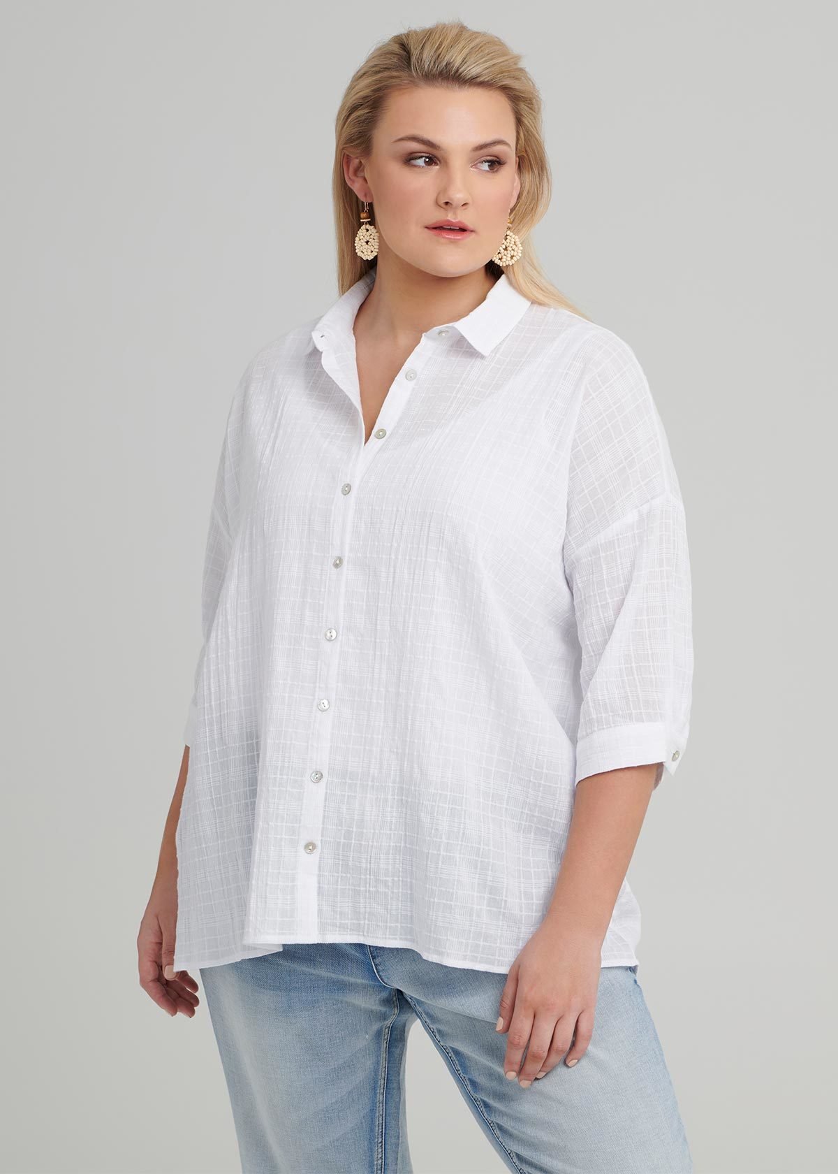 white textured shirt womens