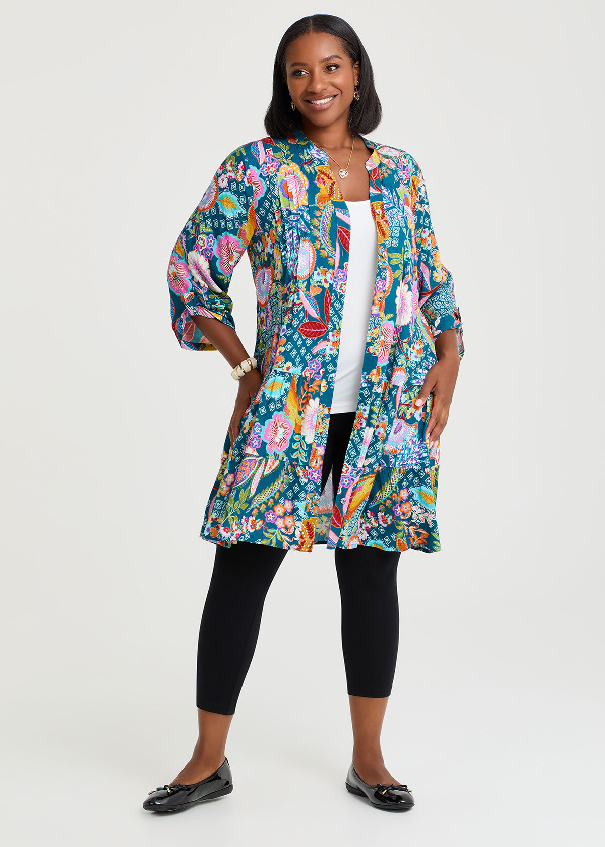 Shop Plus Size Natural Kesha Tunic, Floral | Taking Shape AU