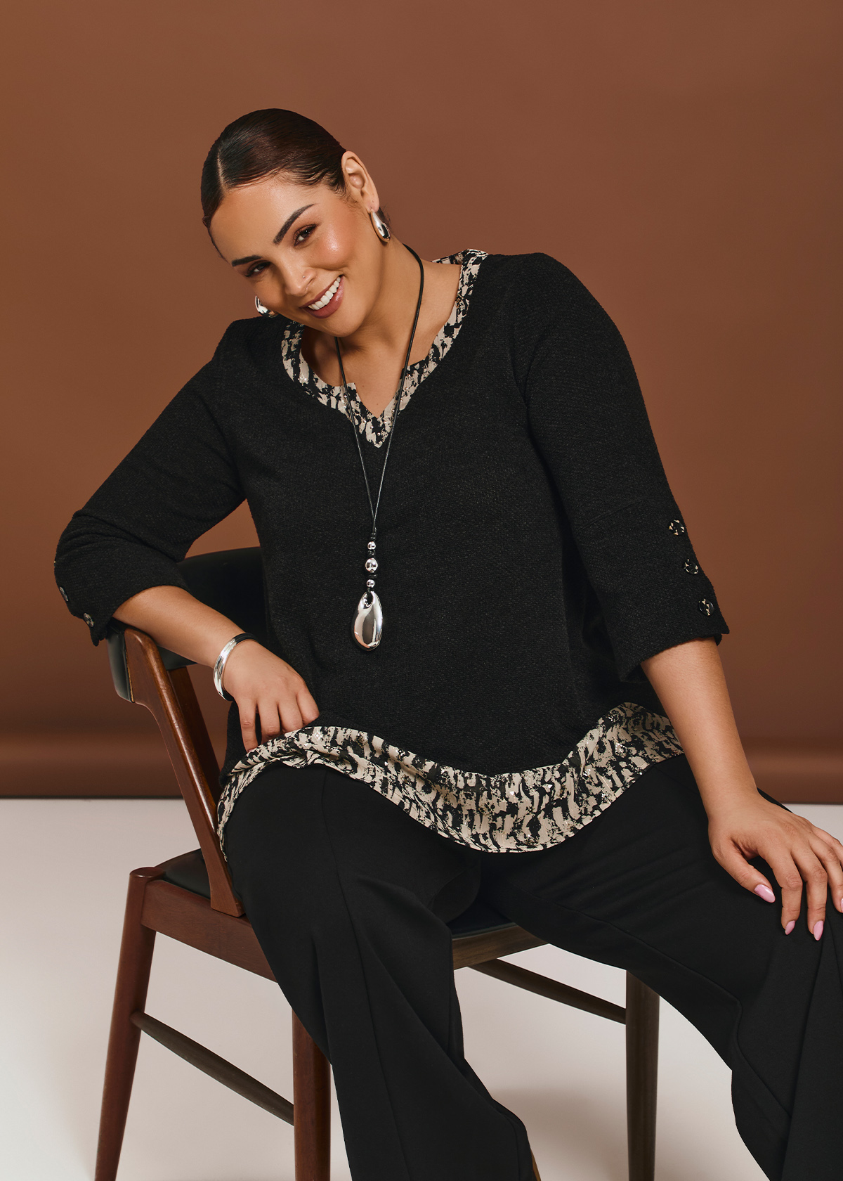 Waffle Snug & Chiffon Tunic