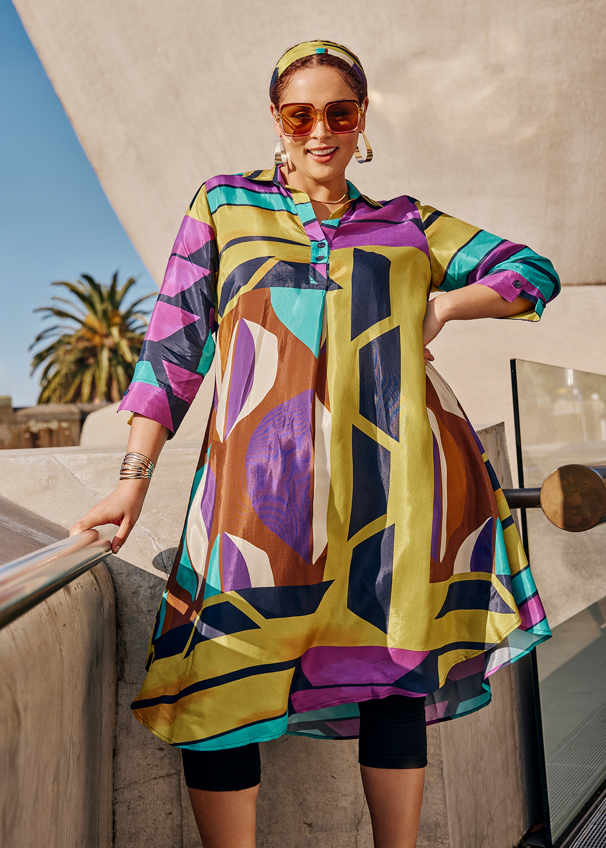 Shop Plus Size Revival Bold Natural Swing Dress in Multi | Taking Shape NZ
