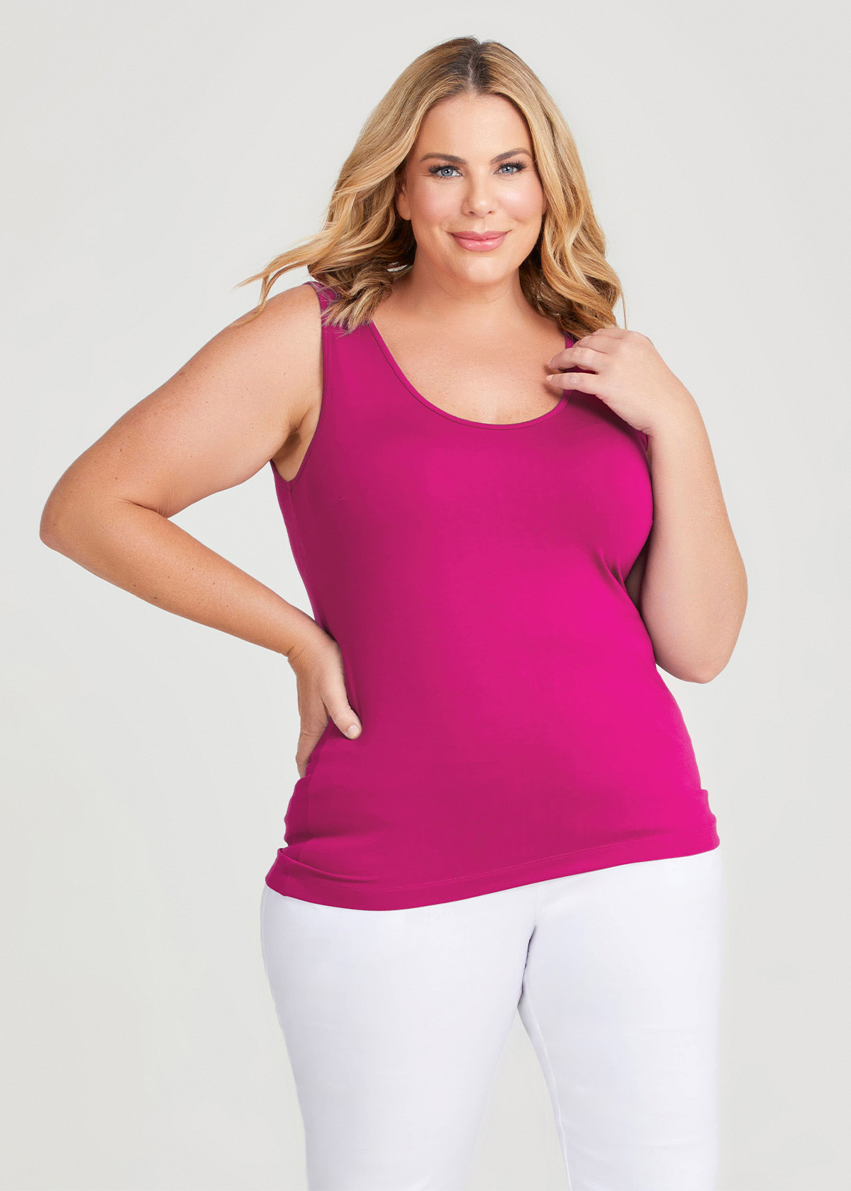 Shop Plus Size Bamboo Base Cami in Red, Sizes 12-30