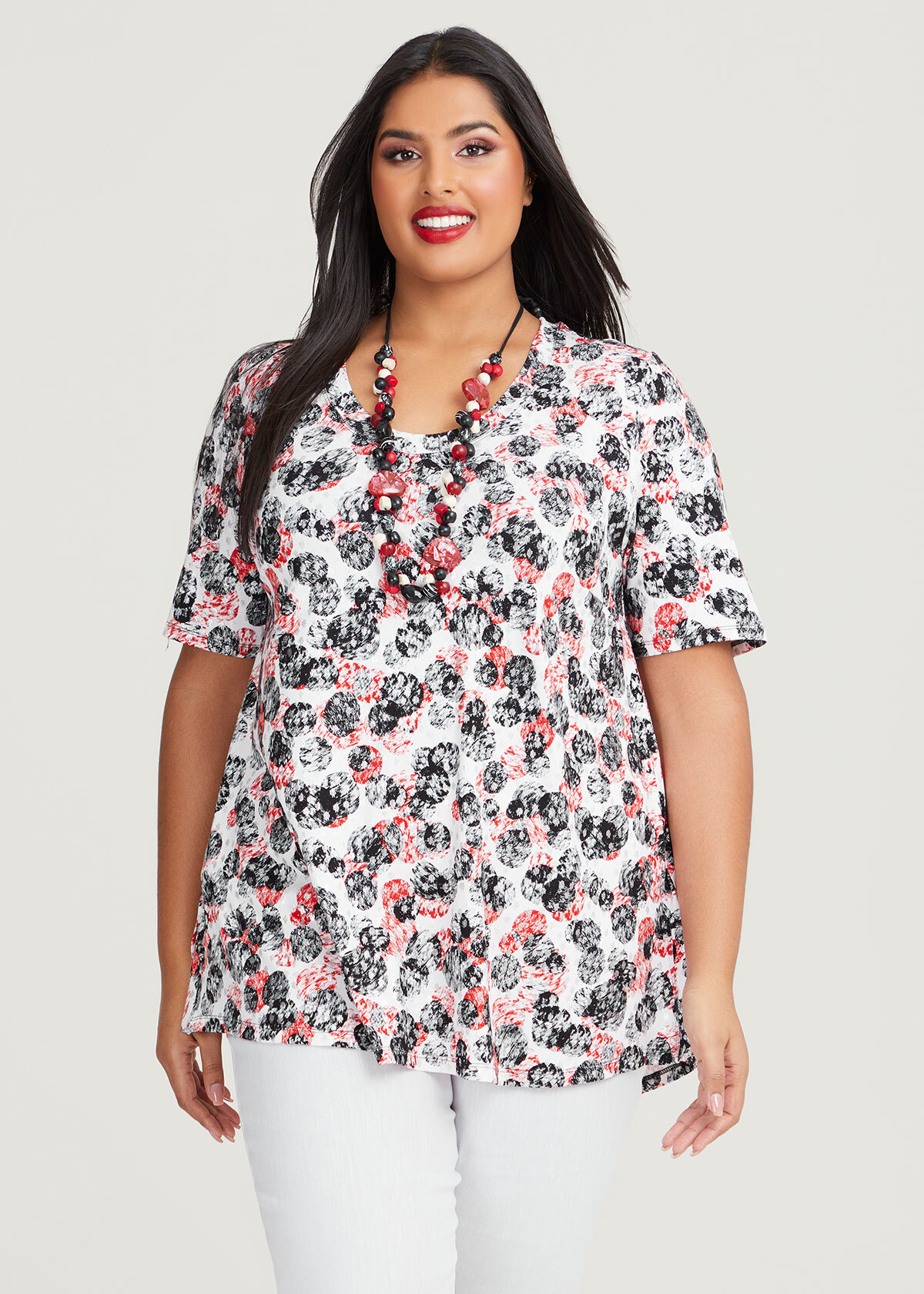 Shop Plus Size Natural Spot Foil Top in Multi | Taking Shape AU