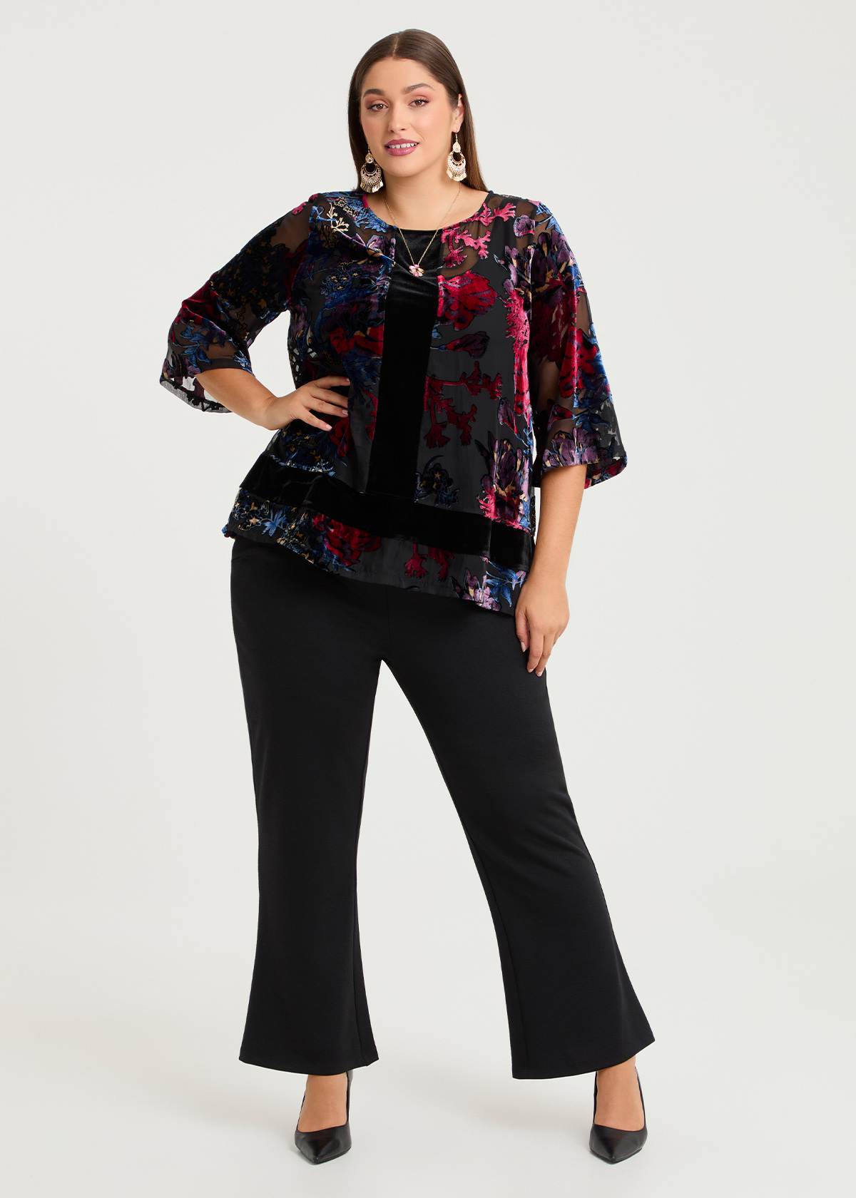 Kara Jacquard Bootleg Pant