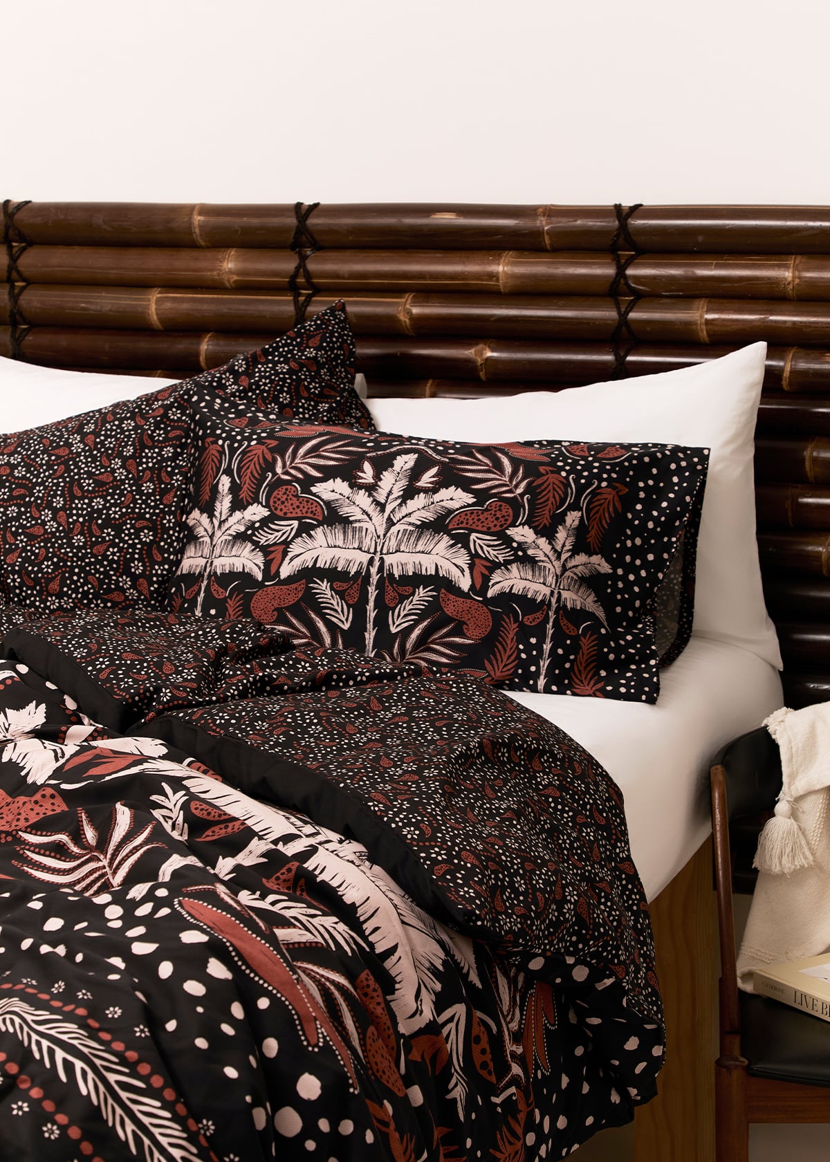 Taking Shape Palmy Quilt Cover Set - Queen Size Size QB in Multi, Bamboo & Cotton - Plus Size Women's Clearance