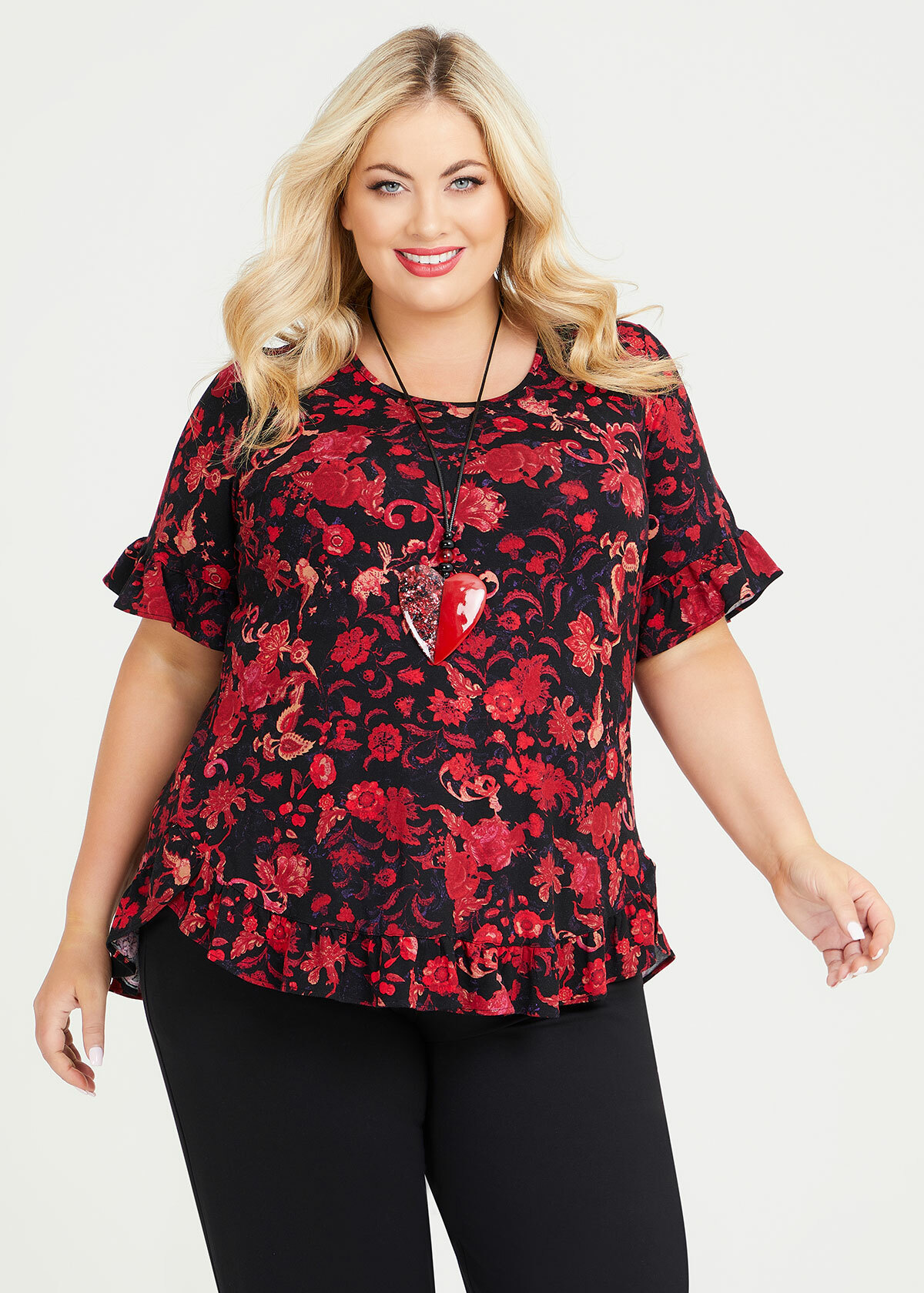 Shop Plus Size Natural Print Ruffle Top in Multi | Taking Shape AU