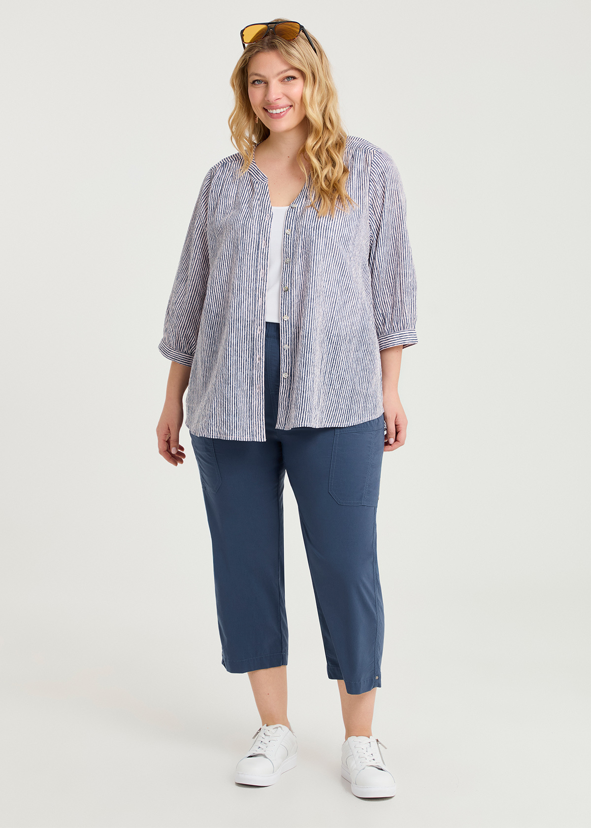 Taking Shape Castaway Double Pocket Crop Pant Size 22 in Steel - Plus Size Women's Bottoms