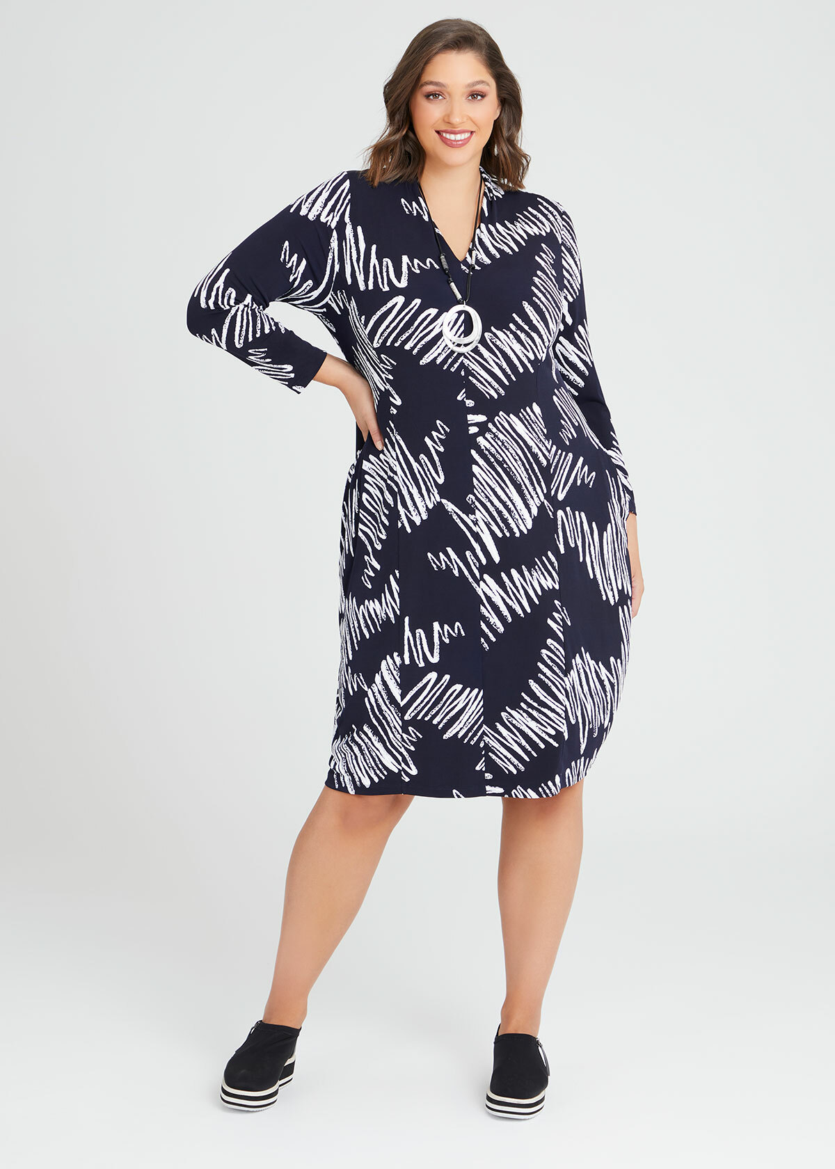 Shop Plus Size Maddie Dress in Navy | Sizes 12-30 | Taking Shape UK