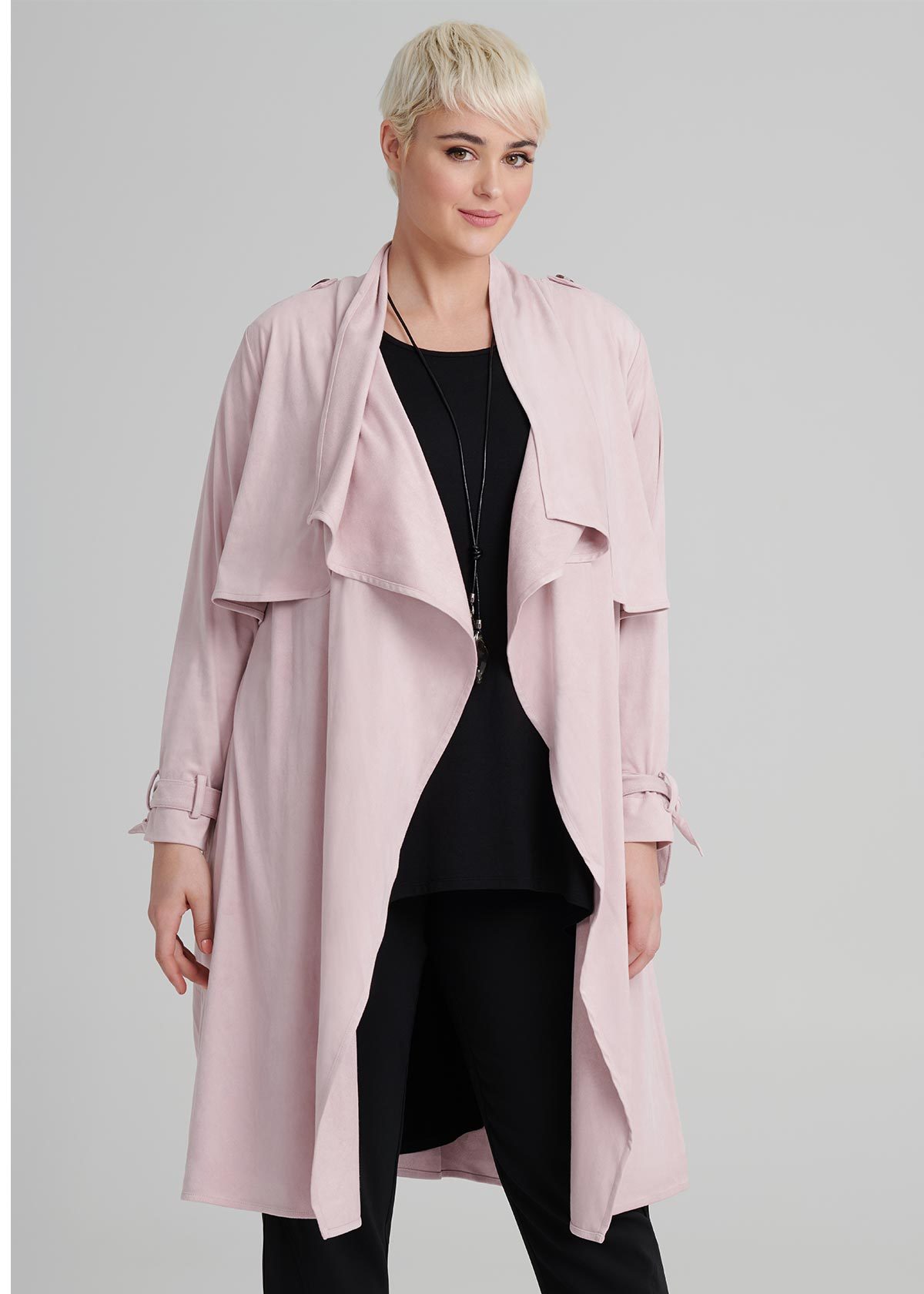 Shop Plus Size Rose All Day Suede Jacket, Pink | Taking Shape AU