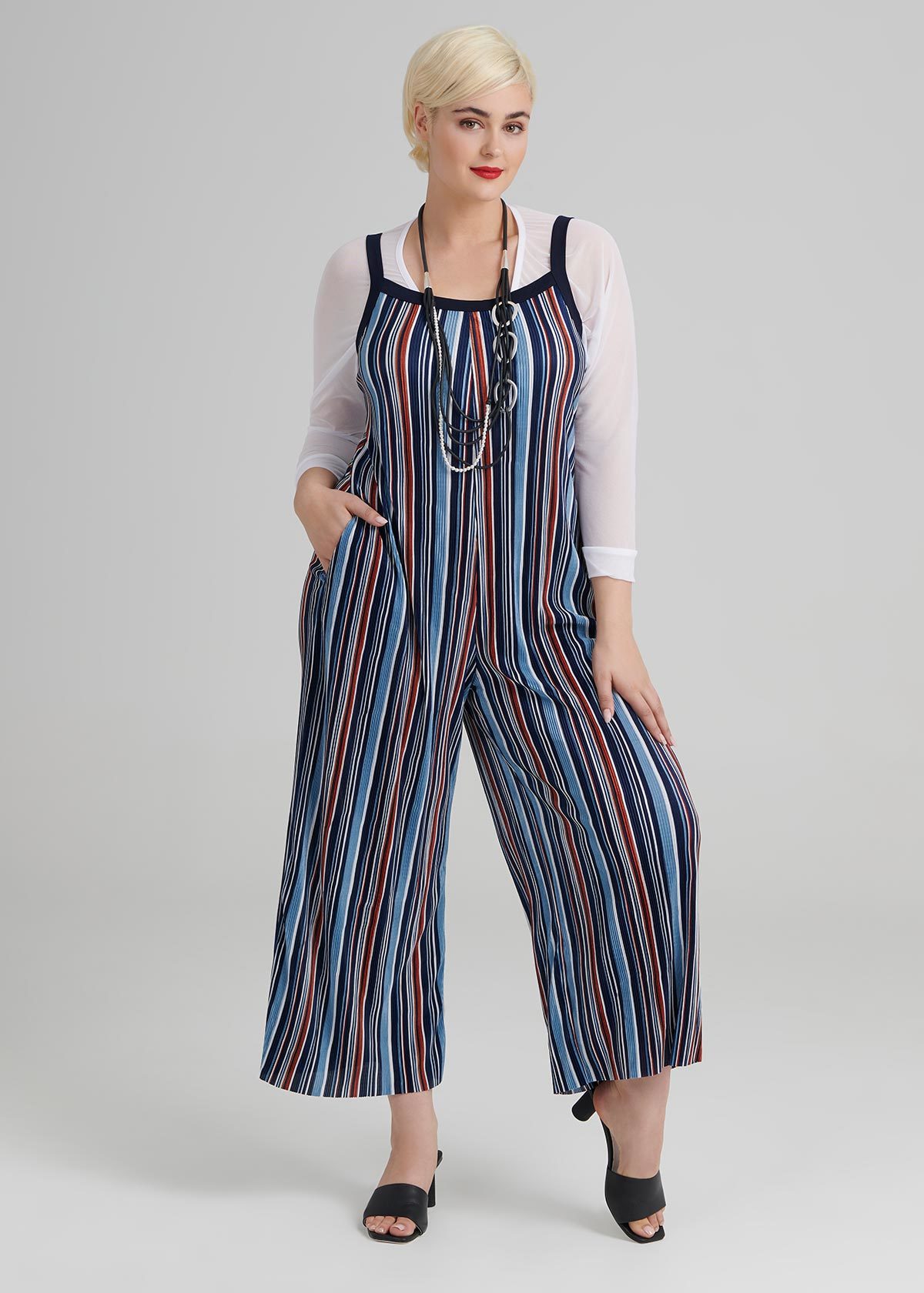 Shop Plus Size Capri Jumpsuit in Stripes Sizes 1230 Taking Shape AU