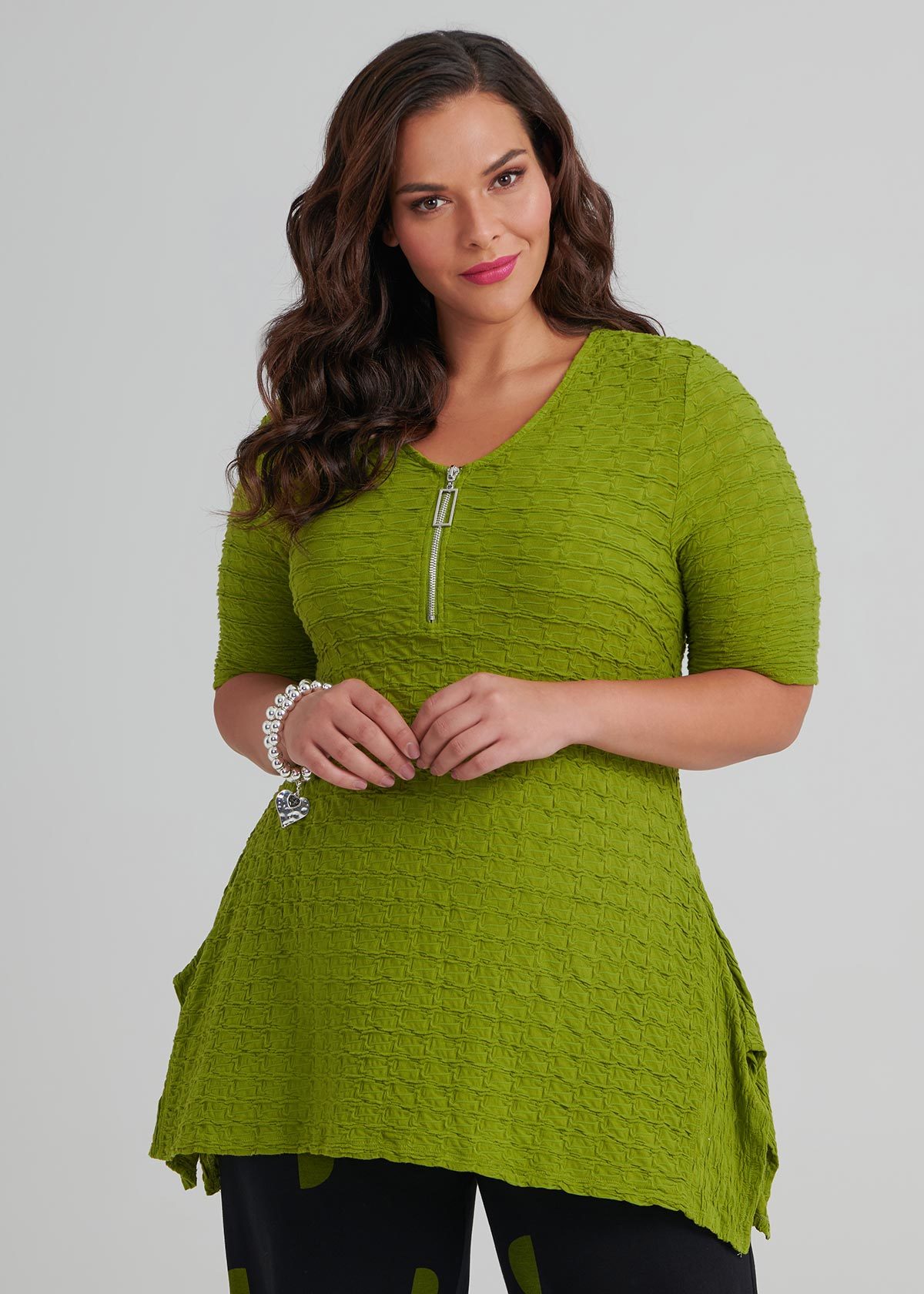 Shop Famous Textured Top in Green, Sizes 12-30 | Taking Shape AU