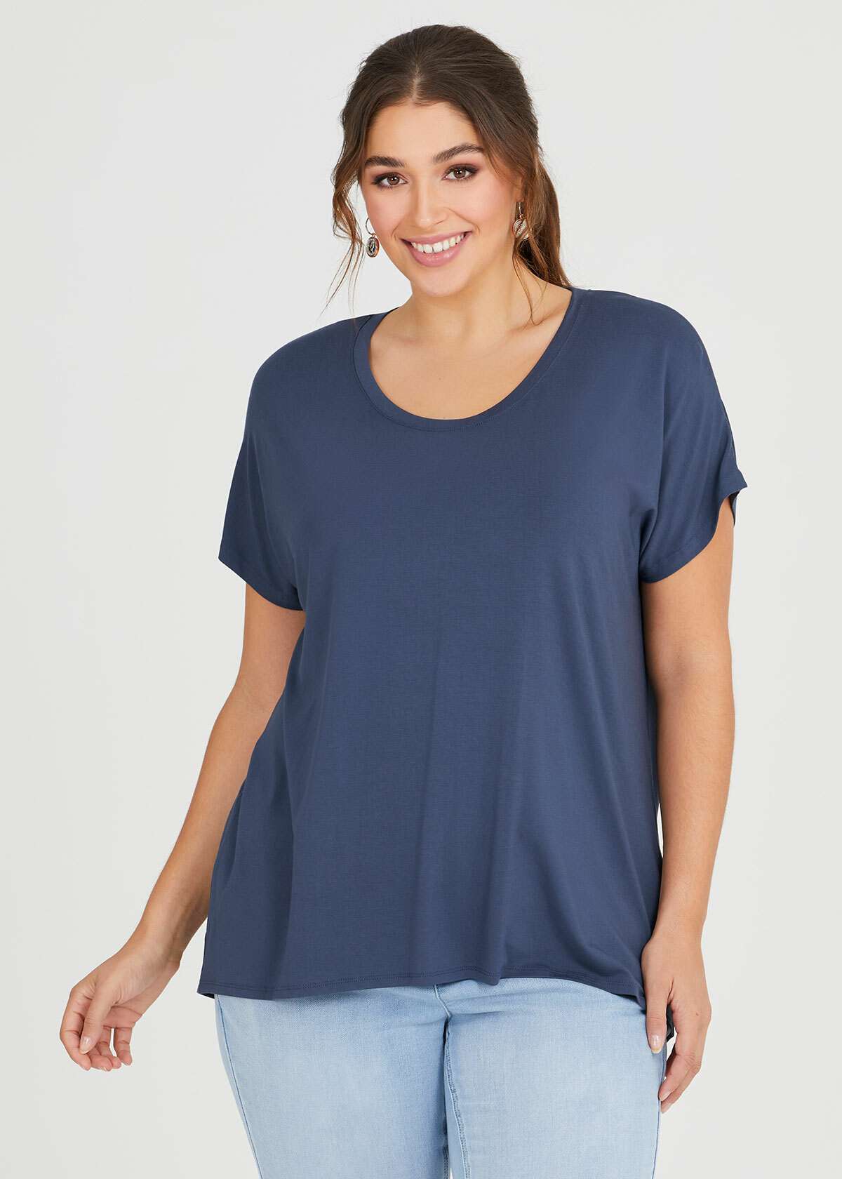 Shop Plus Size Bamboo Essential Top in Grey | Taking Shape AU