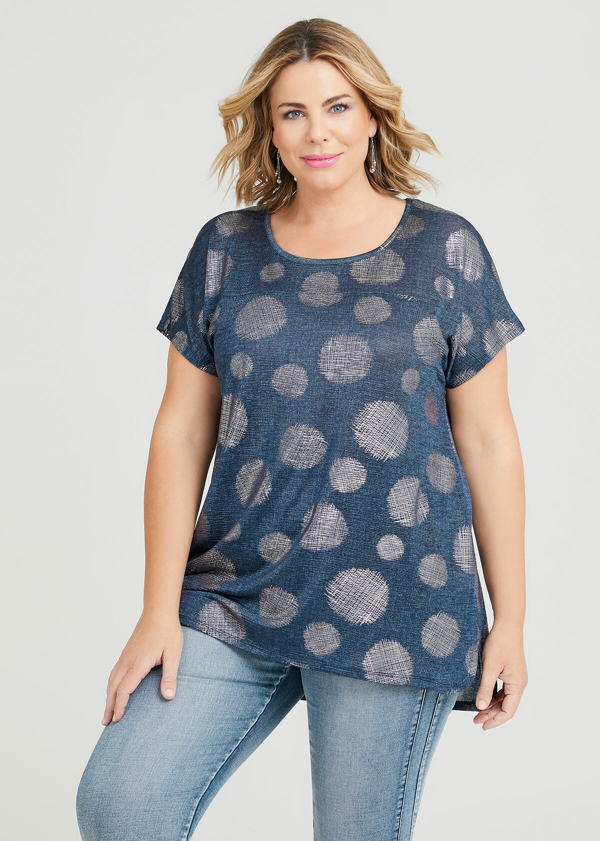 Shop Plus Size Shimmer Textured Spot Top in Multi | Taking Shape AU