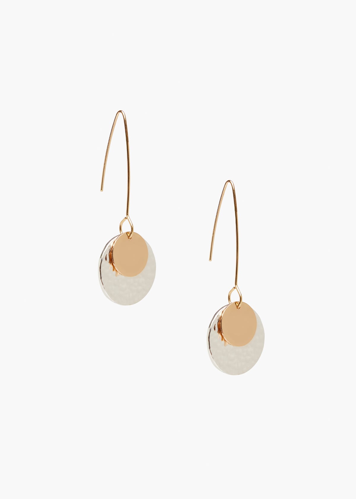 Mixed Metal Disc Earrings