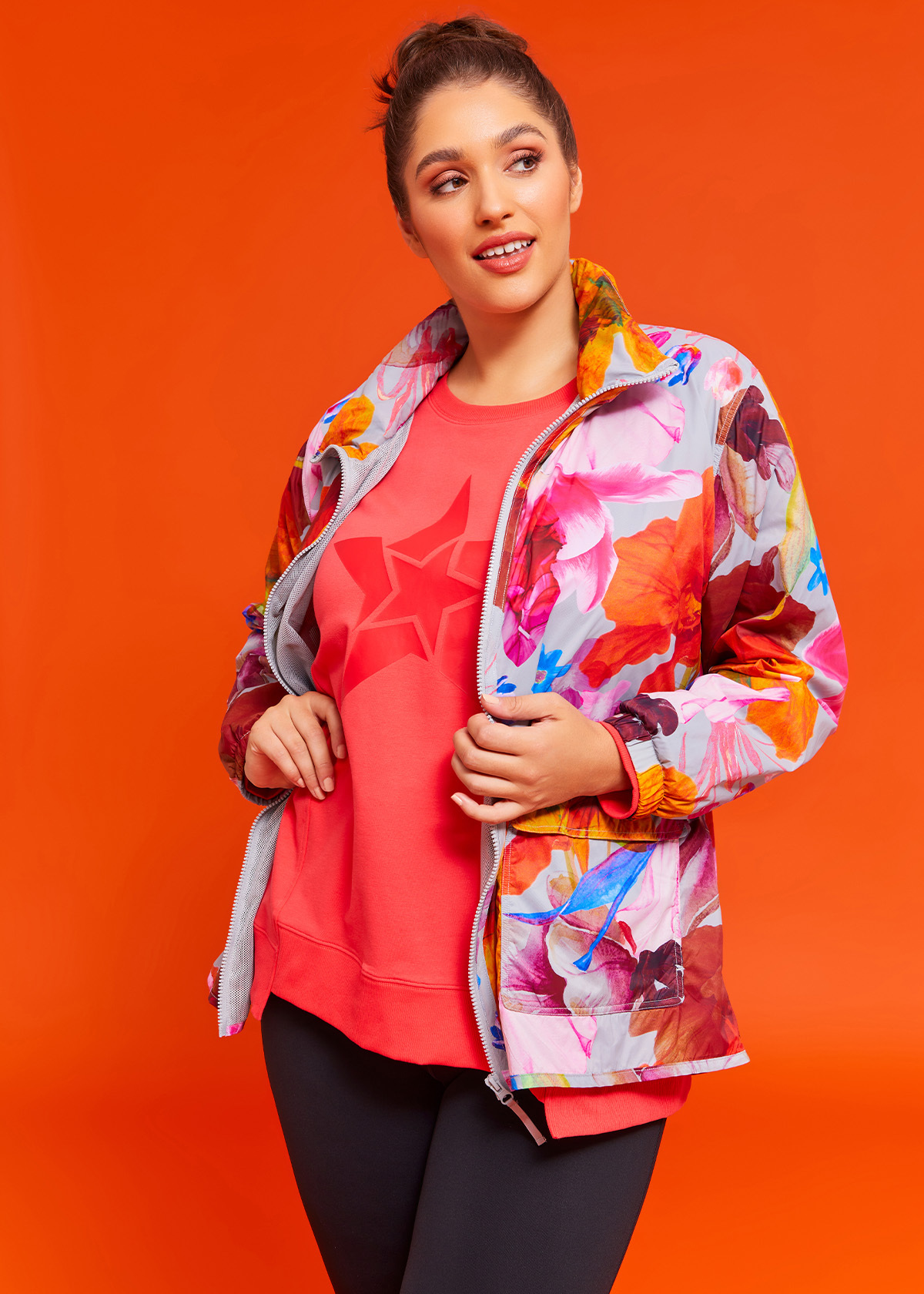 Floral rain hotsell jacket womens