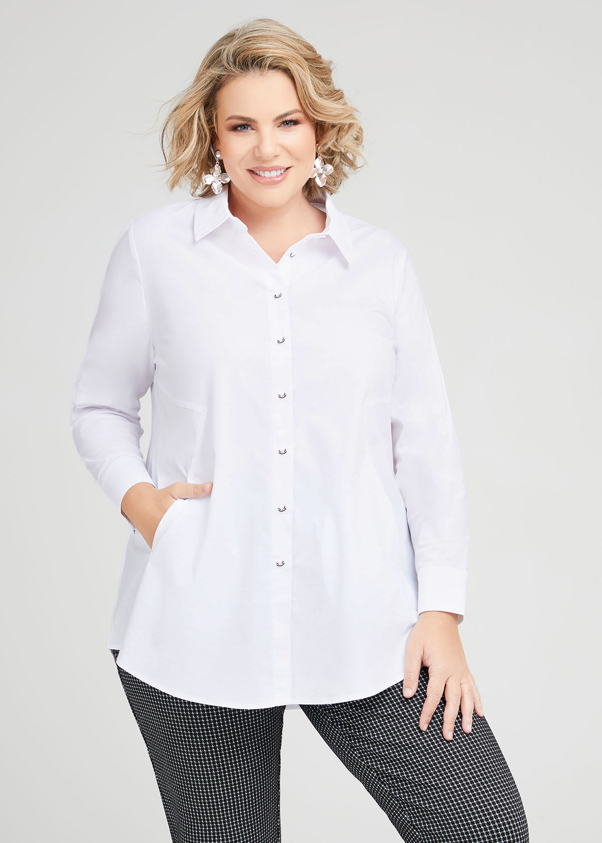 Shop Cotton Poplin Shirt in White in 