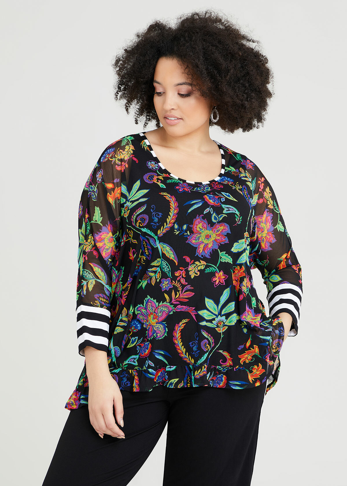 shop-plus-size-mesh-floral-days-top-in-multi-taking-shape-au