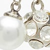Diamante & Pearl Earrings, silver, swatch