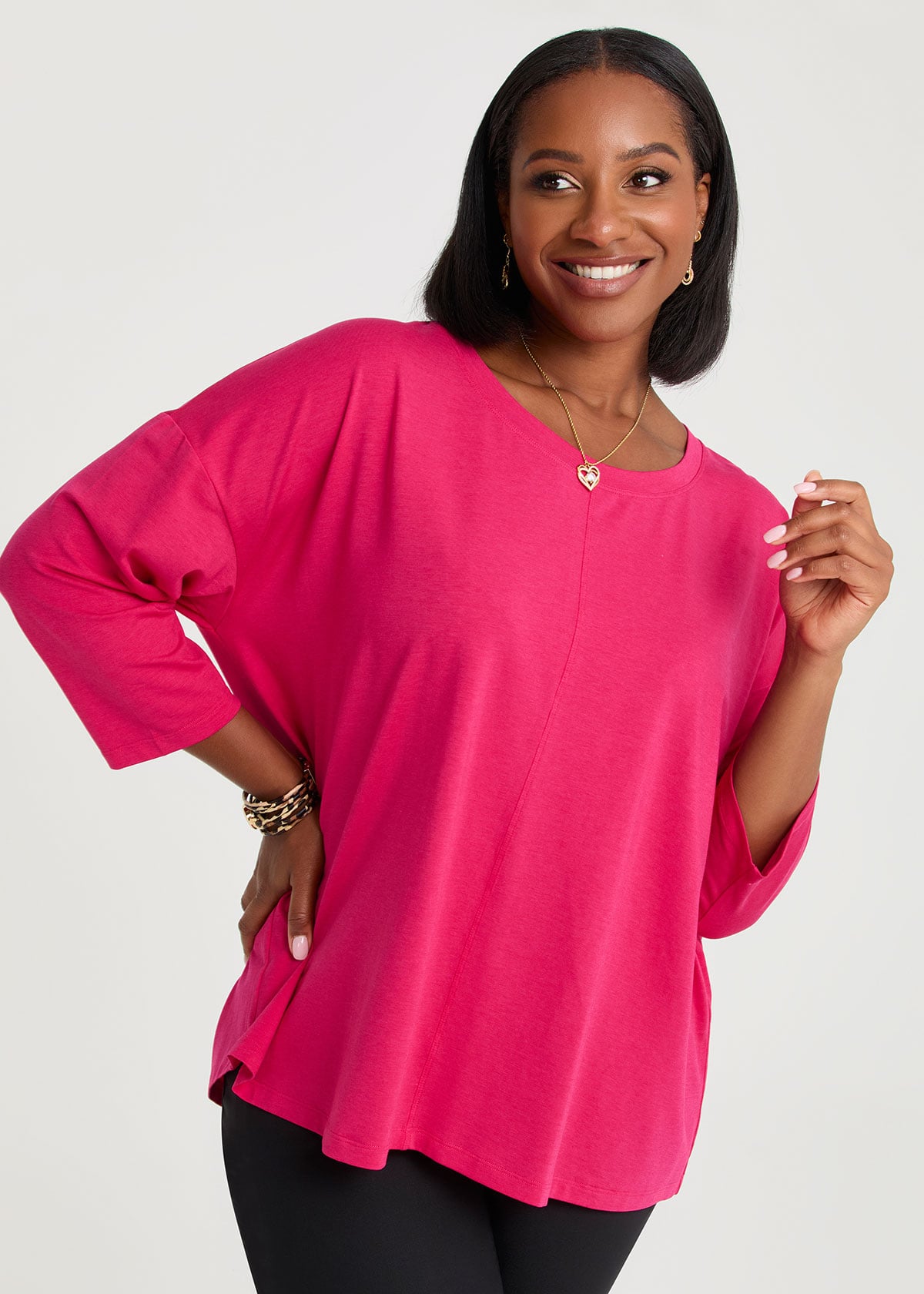 Taking Shape Pima Cotton Icon Top Size 10 in Bright Rose - Plus Size Women's Tops & T Shirts