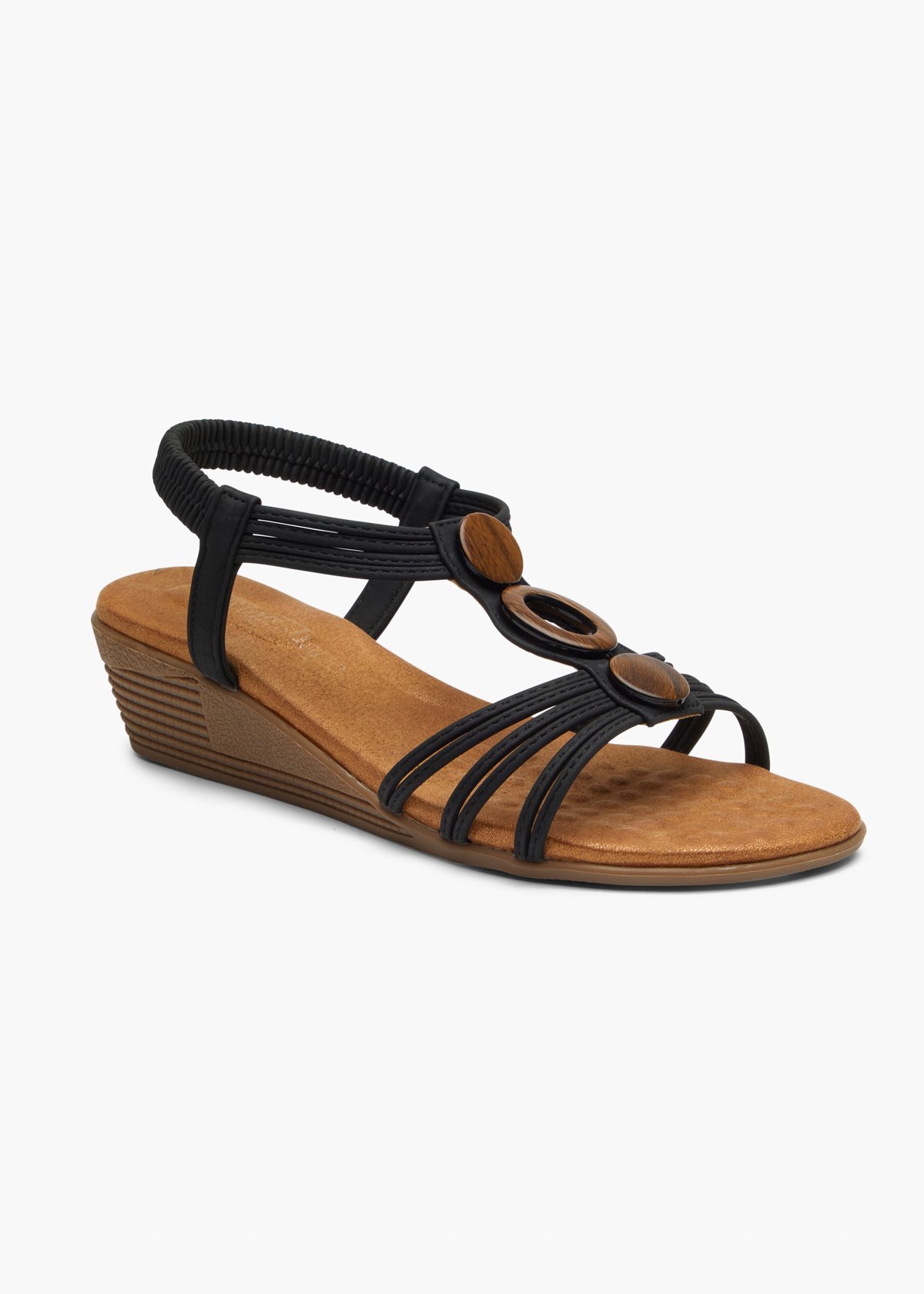 Round Trim Wedge Sandal