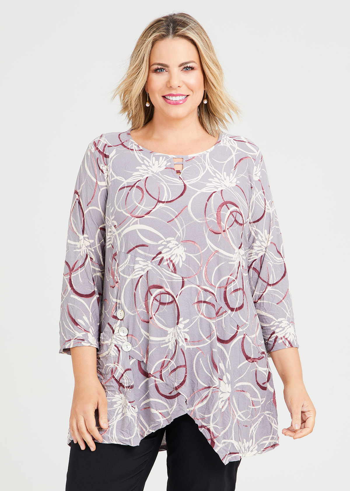 Shop Plus Size Shay Printed Top in Black | Taking Shape AU