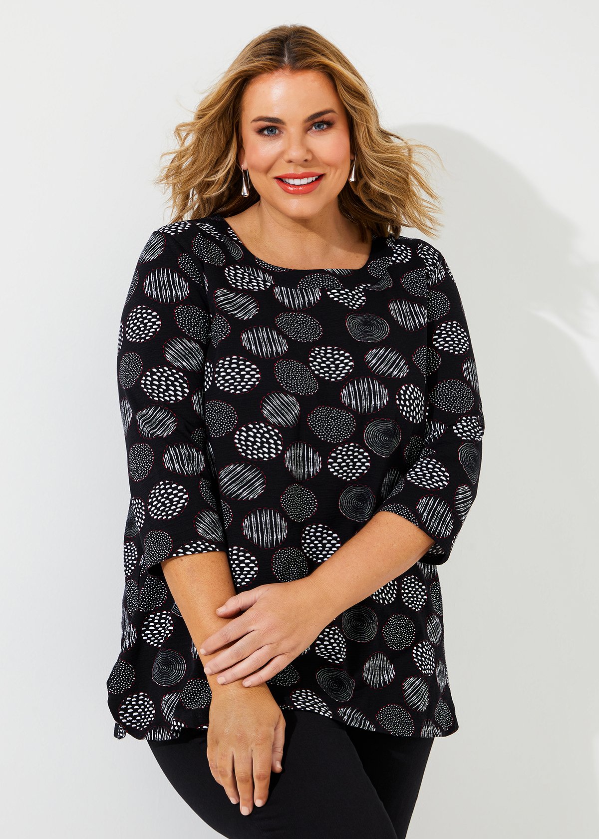 Shop Plus Size Cotton Textured Spot Top in Multi | Taking Shape AU