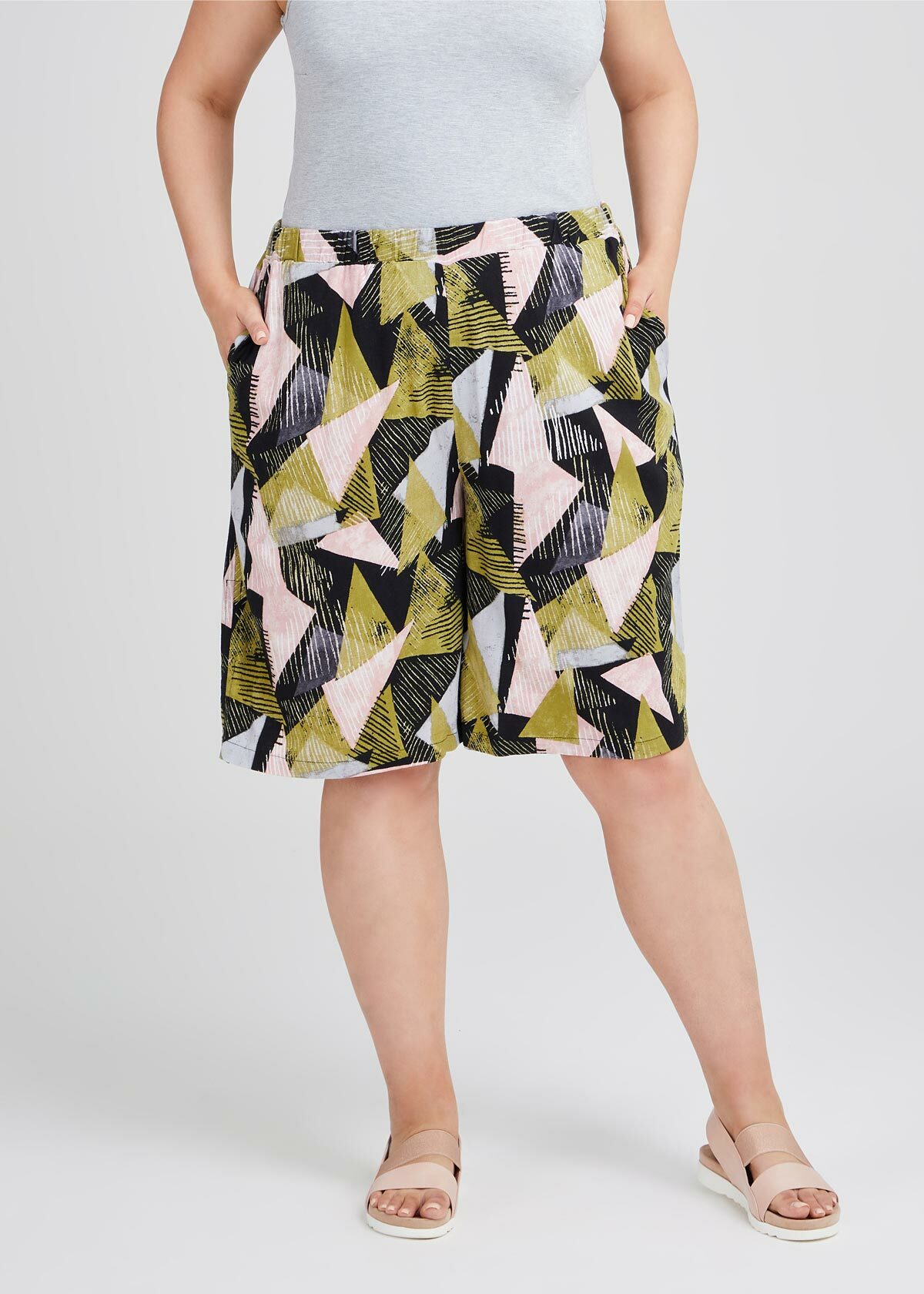 Shop Natural Drawstring Short in Print 