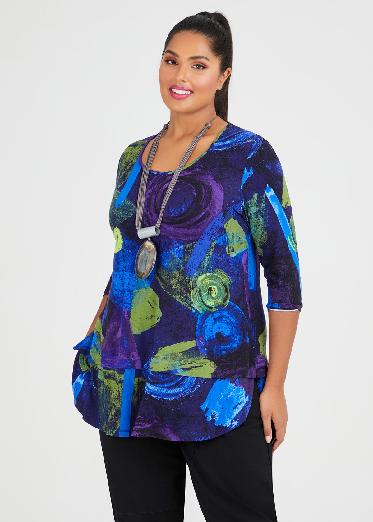 Shop Plus Size Viscose Artistry Tunic in Print | Taking Shape AU