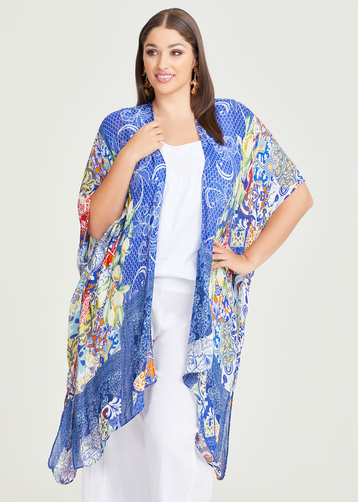 Shop Blue Print Cape Kimono | Accessories | Taking Shape AU