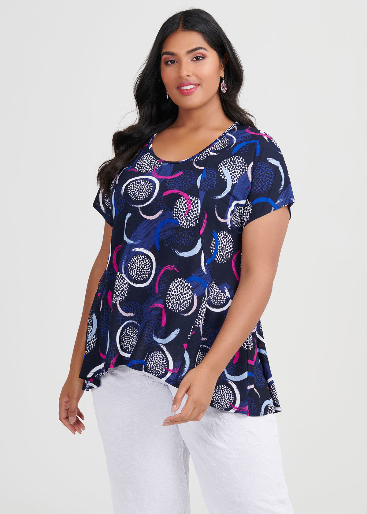 Shop Plus Size Blue For You Top in Print | Taking Shape AU